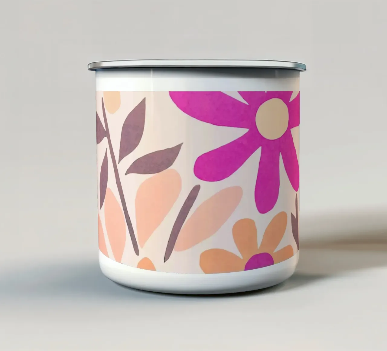 Giardino fiorito rosa Matisse Groovy tazza in smalto da Andrea Haase Modern Home