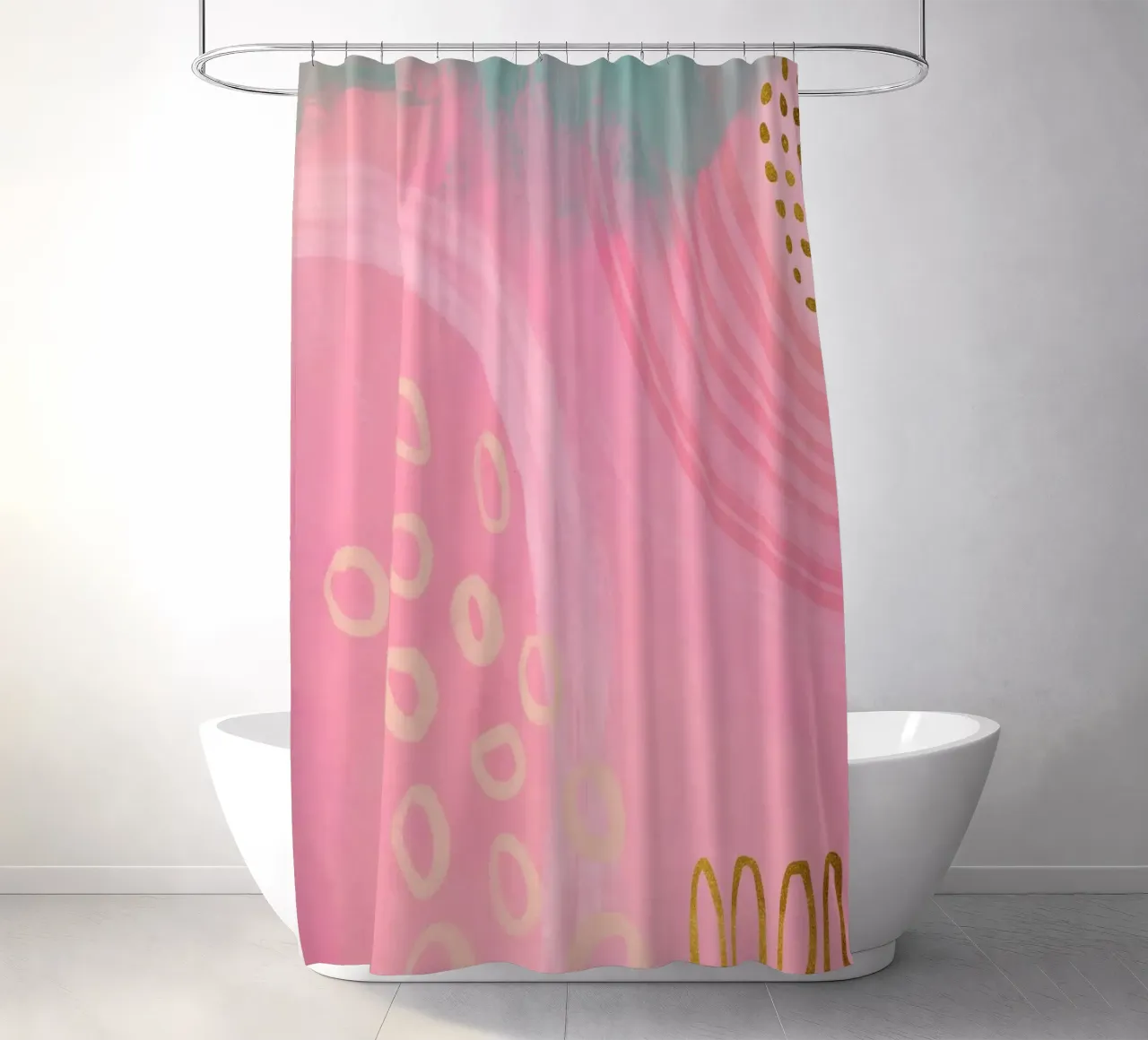 Rosa Boho Vibes Mix stravagante tenda da doccia da Andrea Haase Modern Home
