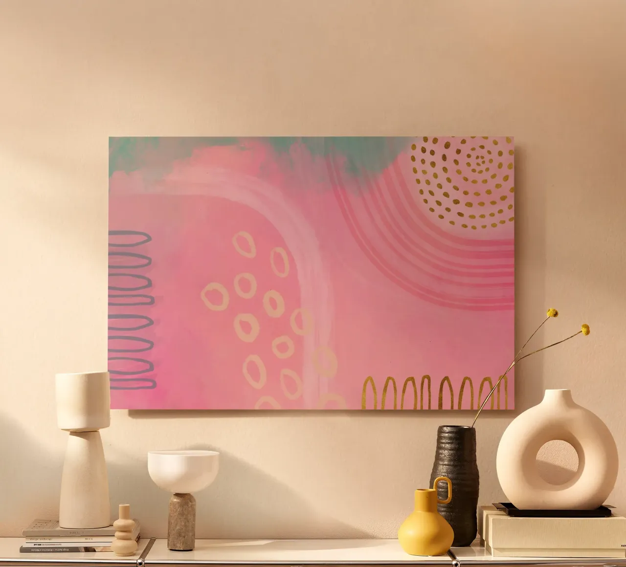 Mezcla caprichosa Boho Vibes rosa aluminio dibond de Andrea Haase Modern Home