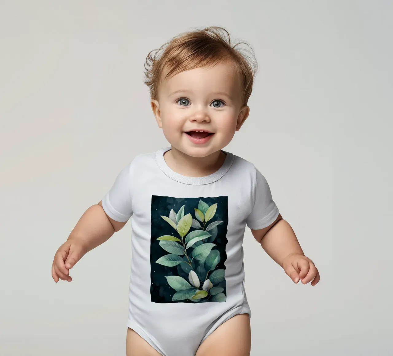 Piante naturali body neonato maniche corte da Justyna Jaszke JBJart