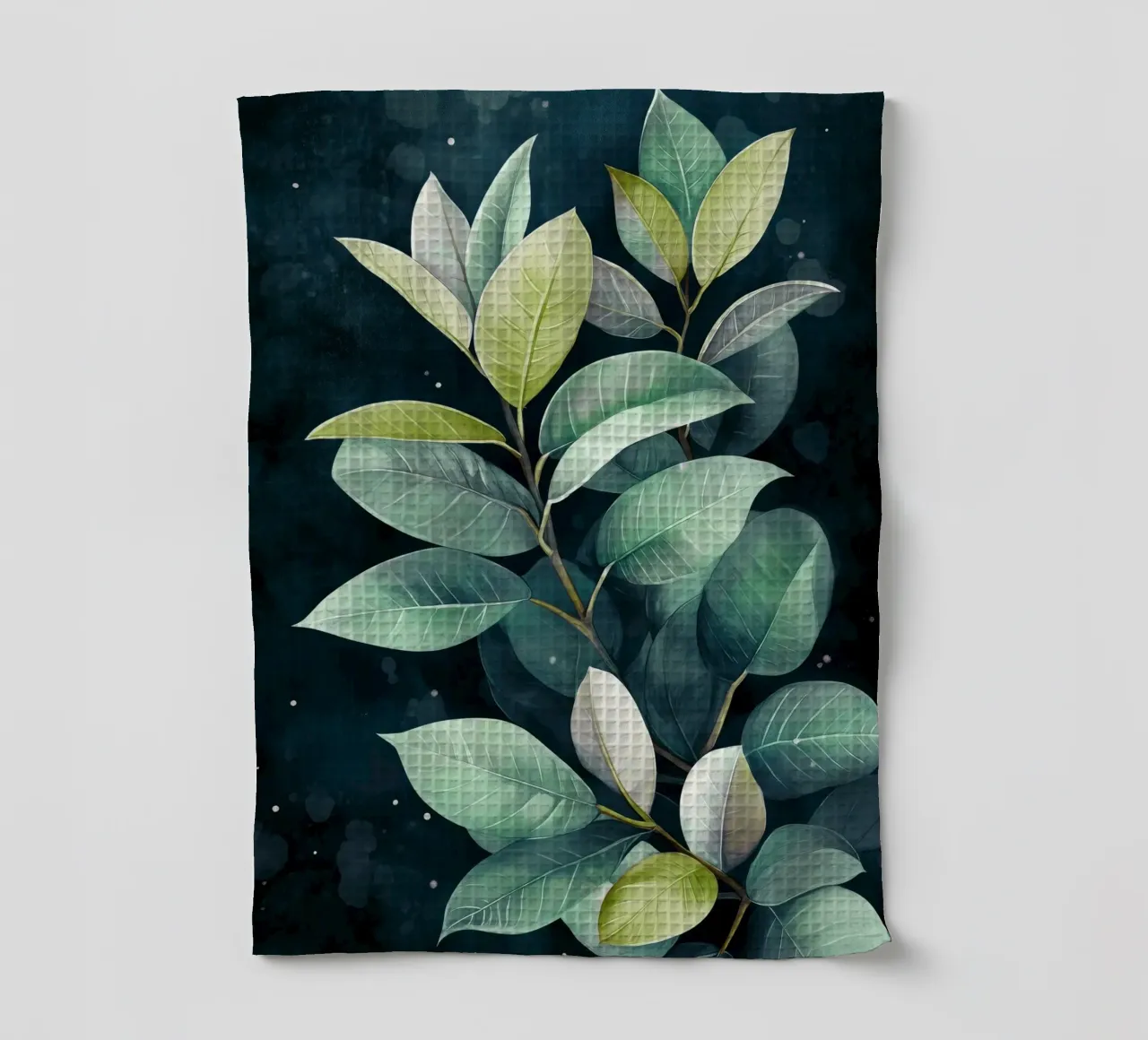 Natural plants tea towel by Justyna Jaszke JBJart