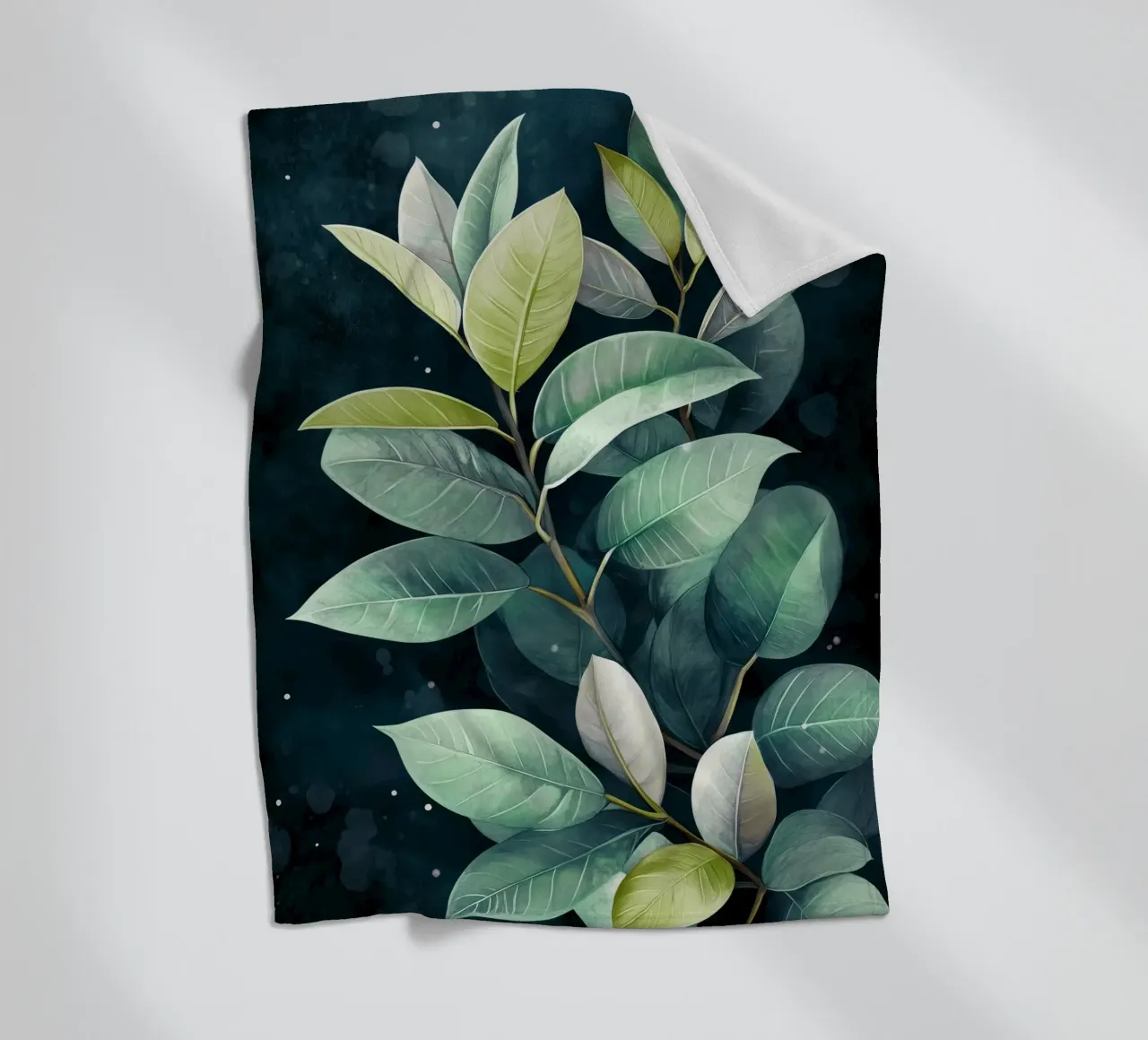 Natural plants fleece blanket by Justyna Jaszke JBJart