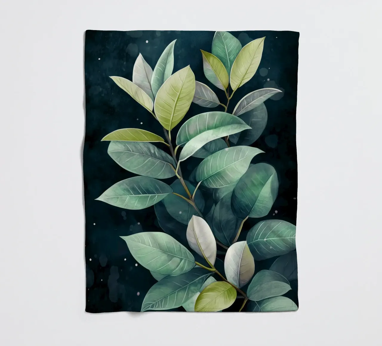Natural plants fleece blanket by Justyna Jaszke JBJart