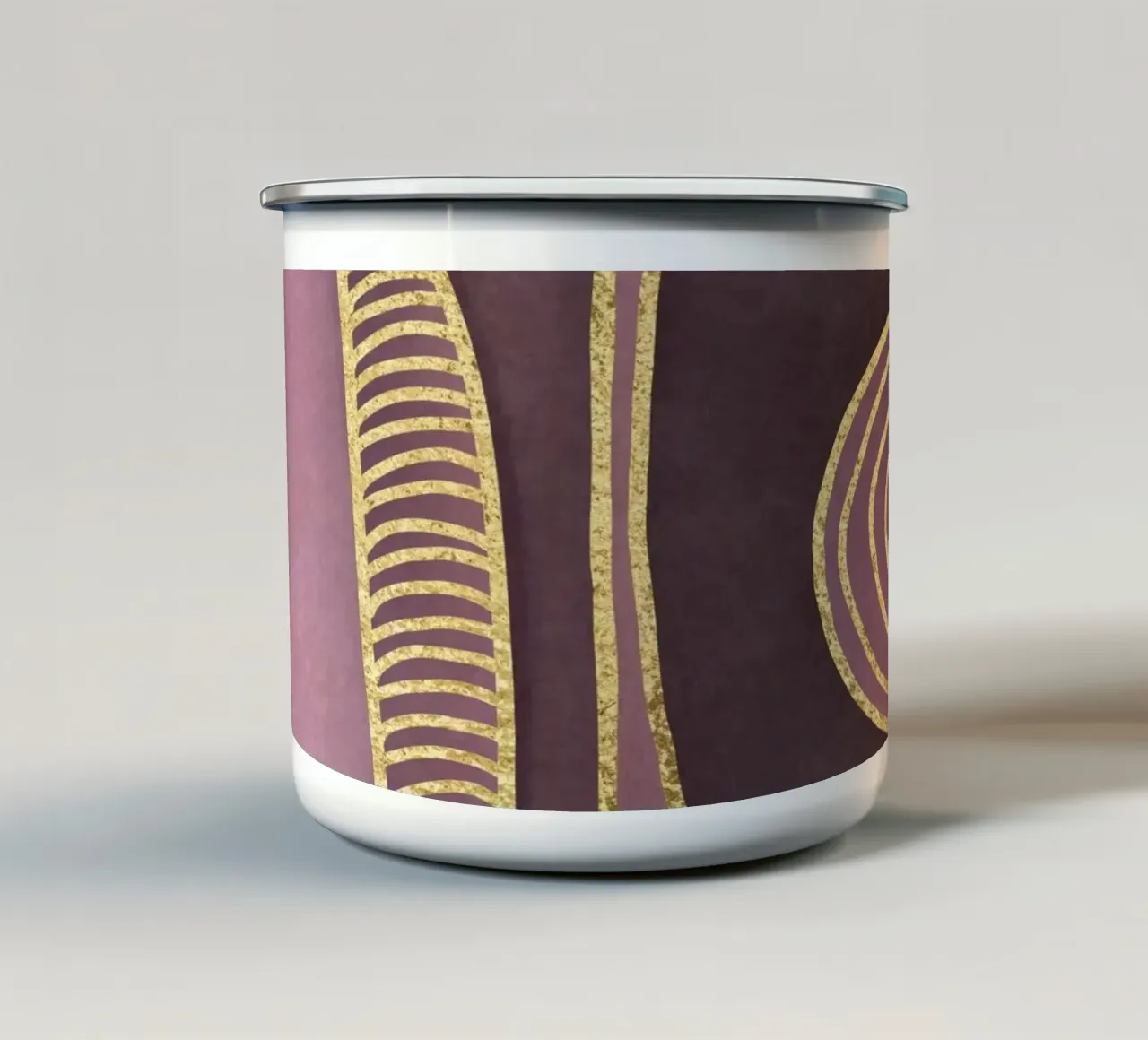 Forme d'arte di metà secolo Quarzo rosa oro tazza in smalto da Andrea Haase Modern Home