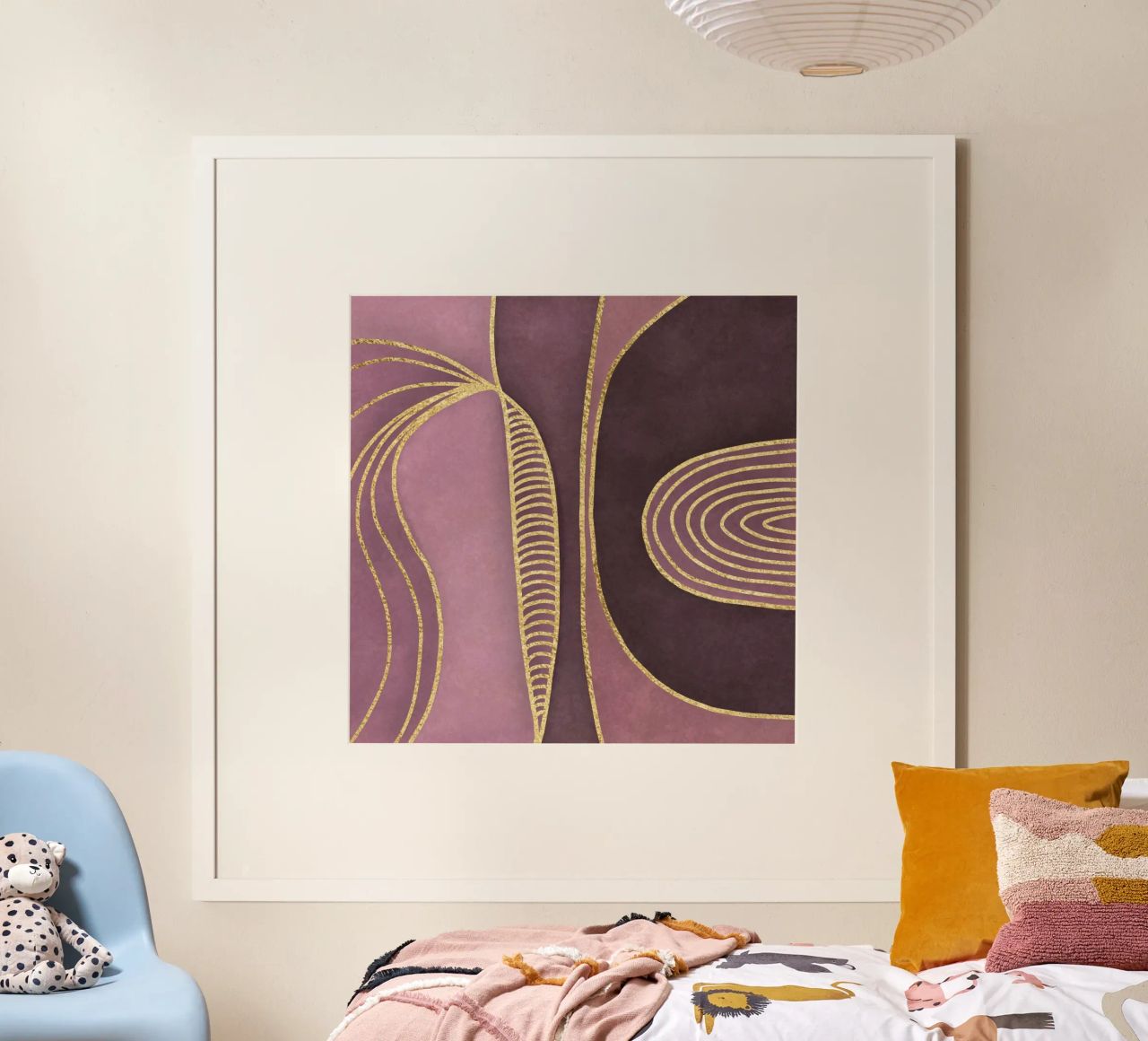 Vormen Mid Eeuwse Kunst Rozenkwarts Goud poster van Andrea Haase Modern Home