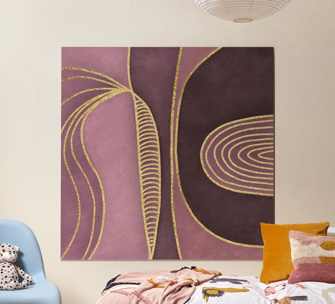 Vormen Mid Eeuwse Kunst Rozenkwarts Goud poster van Andrea Haase Modern Home