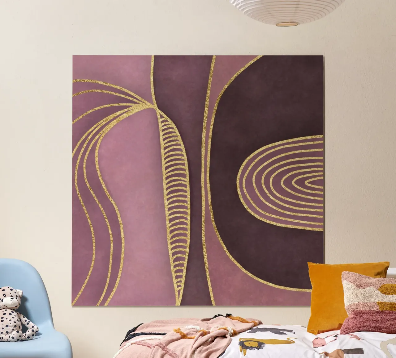 Forme d'arte di metà secolo Quarzo rosa oro poster con telaio in alluminio da Andrea Haase Modern Home