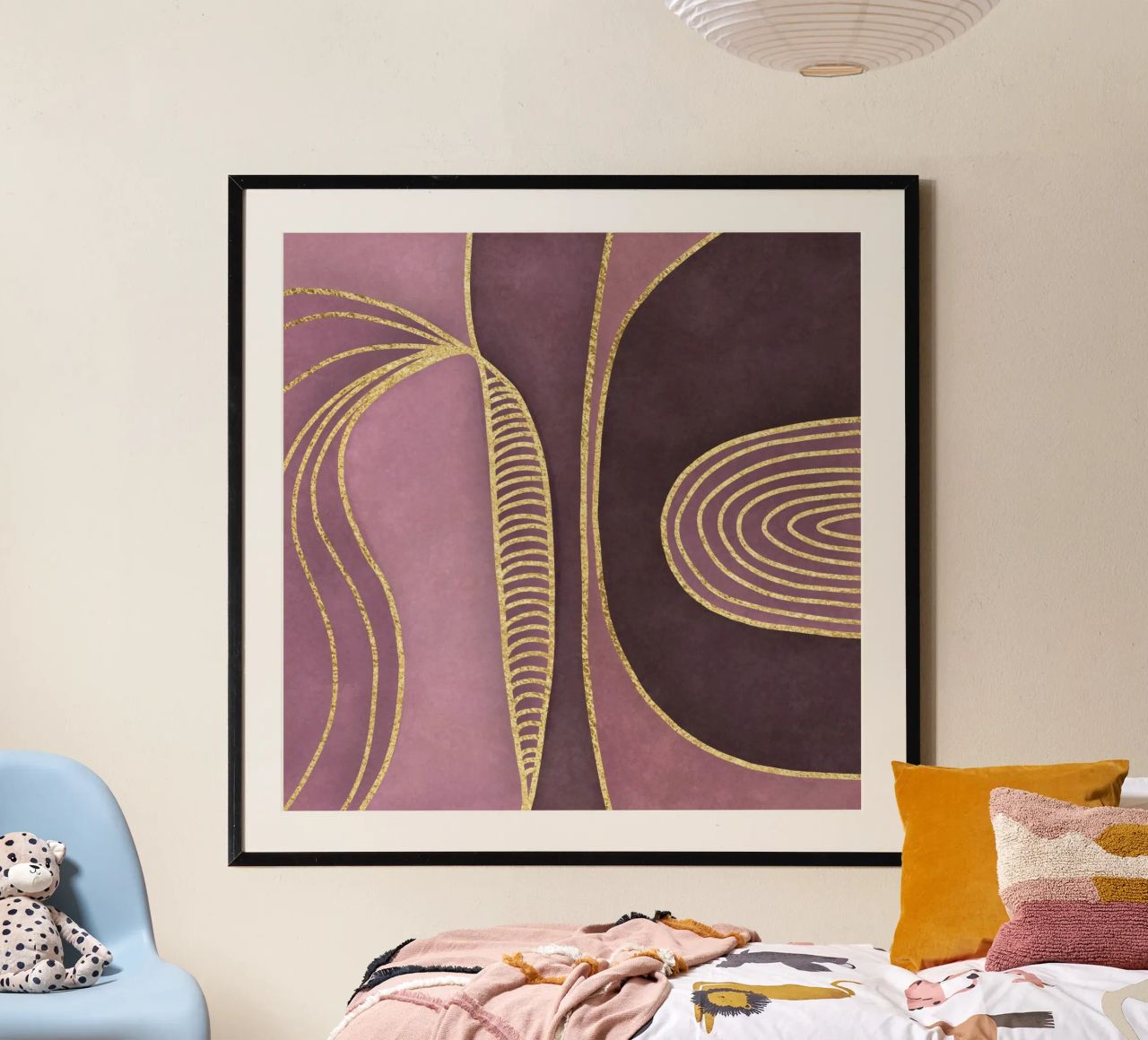 Vormen Mid Eeuwse Kunst Rozenkwarts Goud poster van Andrea Haase Modern Home