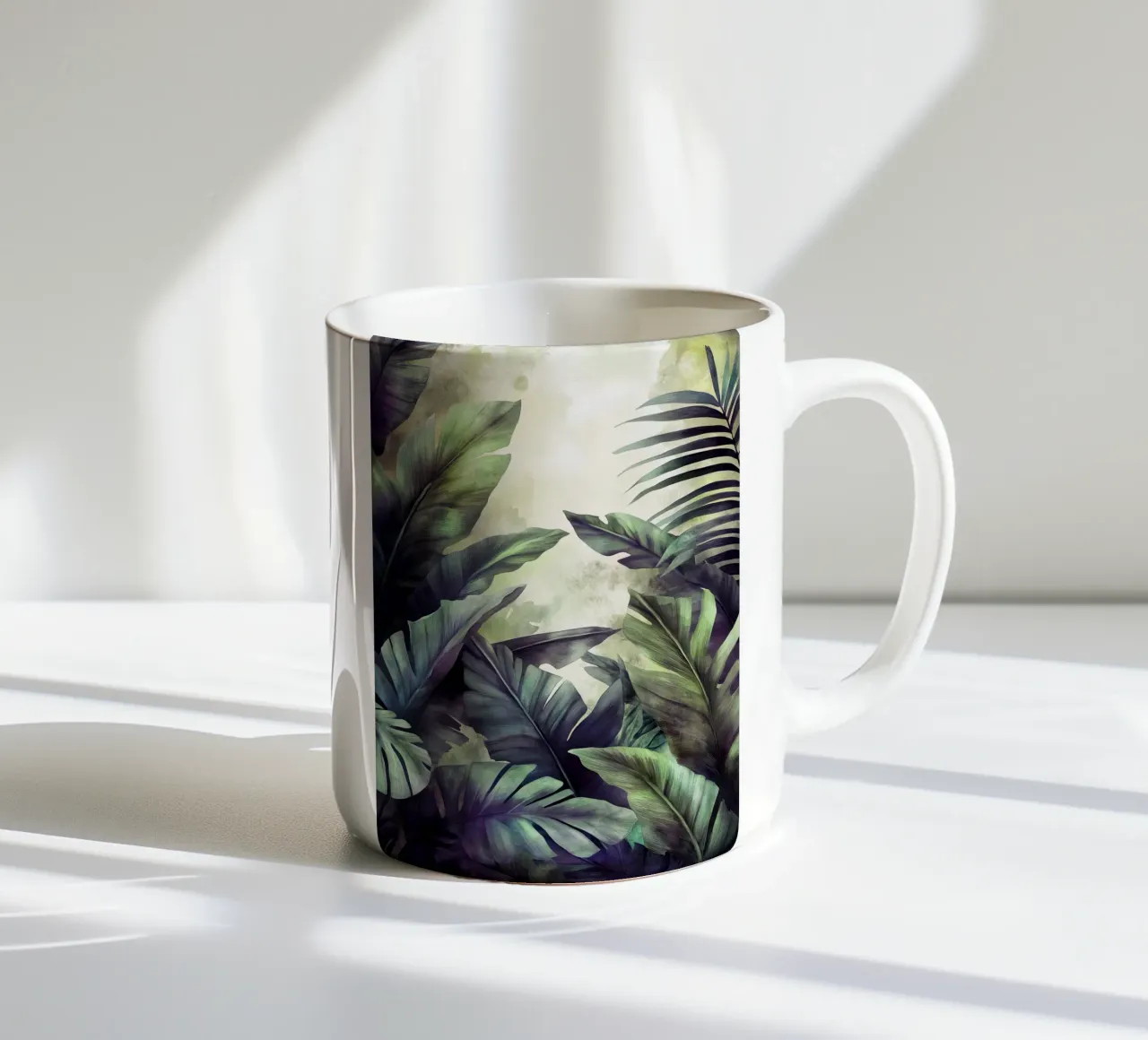 Foglie di banane tropicali tazza in ceramica da Justyna Jaszke JBJart