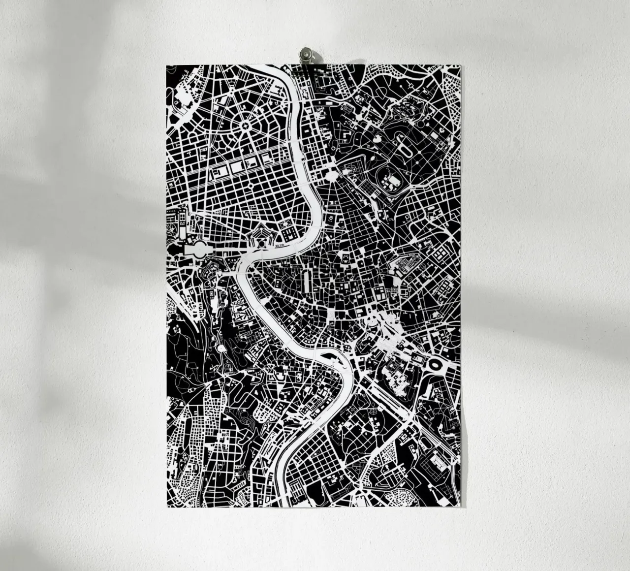 Rome Black & White poster con telaio in plastica da Planos Urbanos
