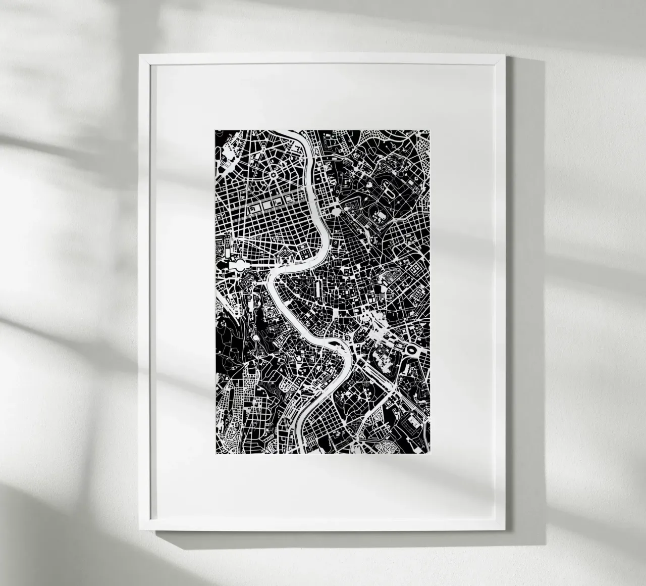 Rome Black & White poster con telaio in plastica da Planos Urbanos