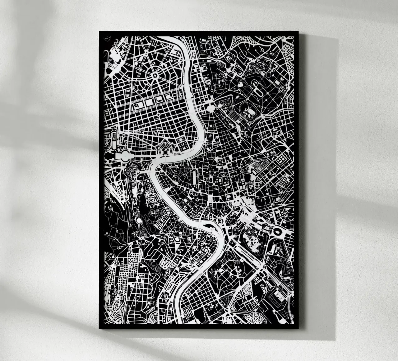 Rome Black & White poster con telaio in plastica da Planos Urbanos