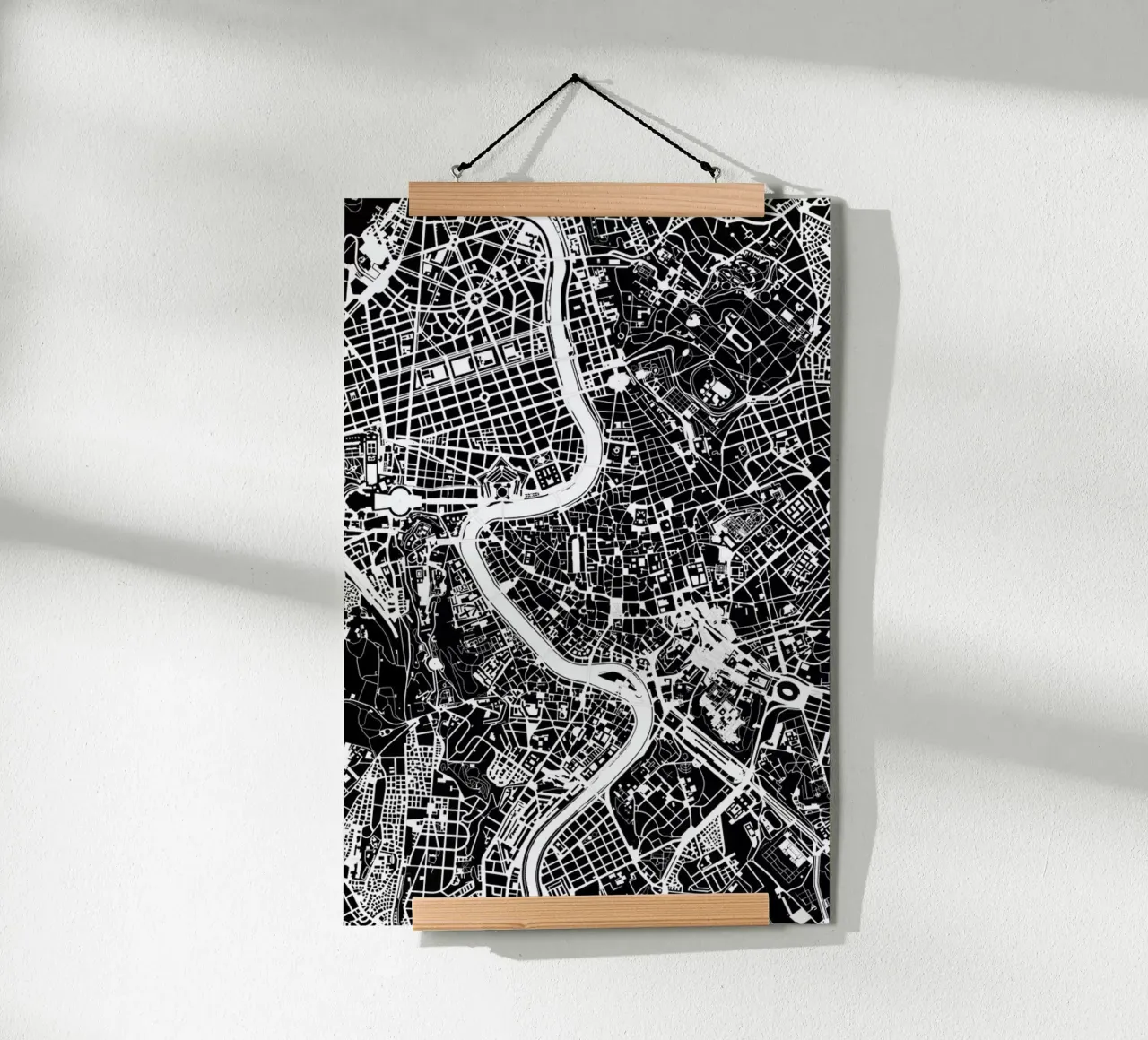 Rome Black & White poster con telaio in plastica da Planos Urbanos