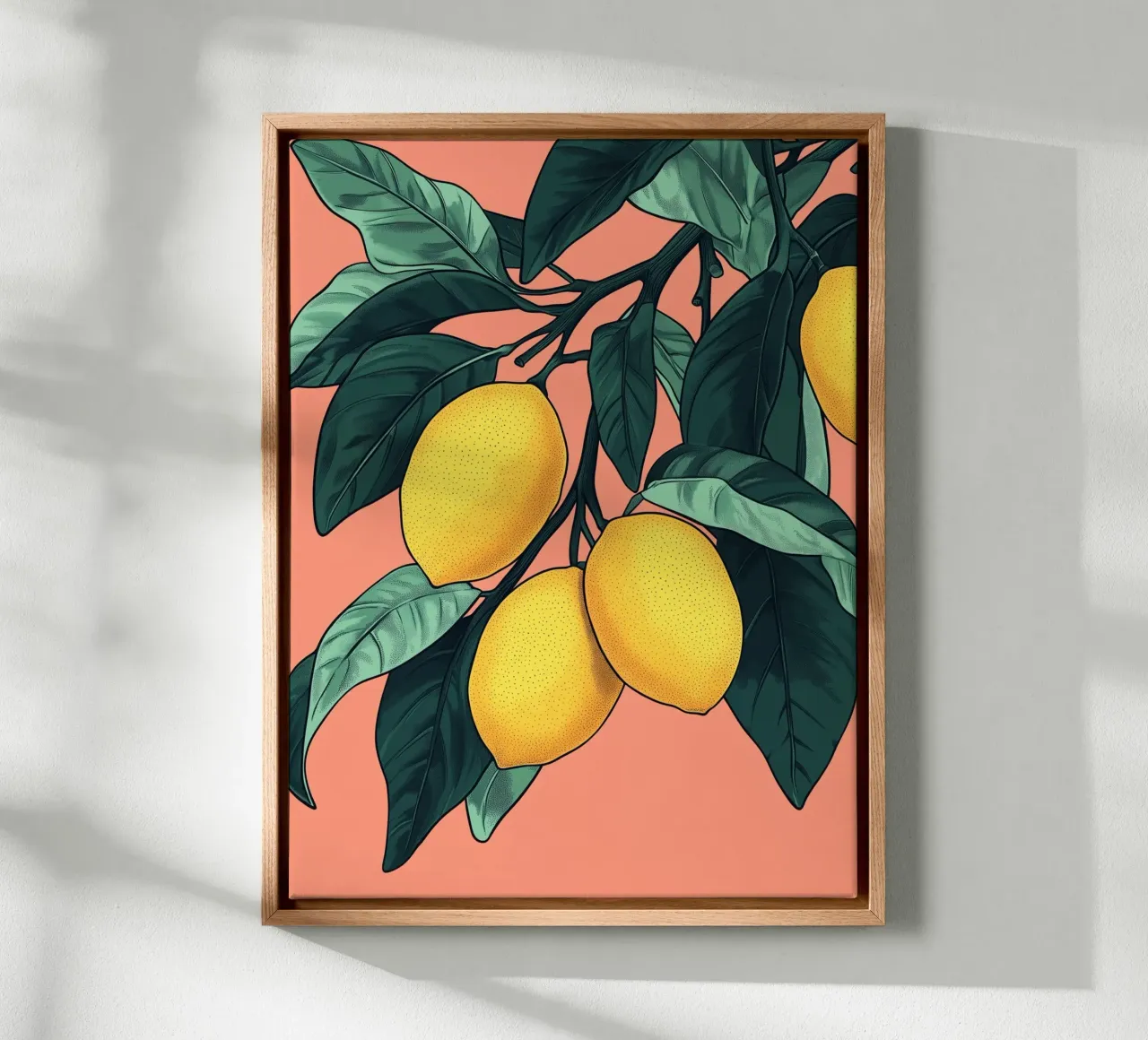 Lemon branches canvas with Floater frame by Spice & Style