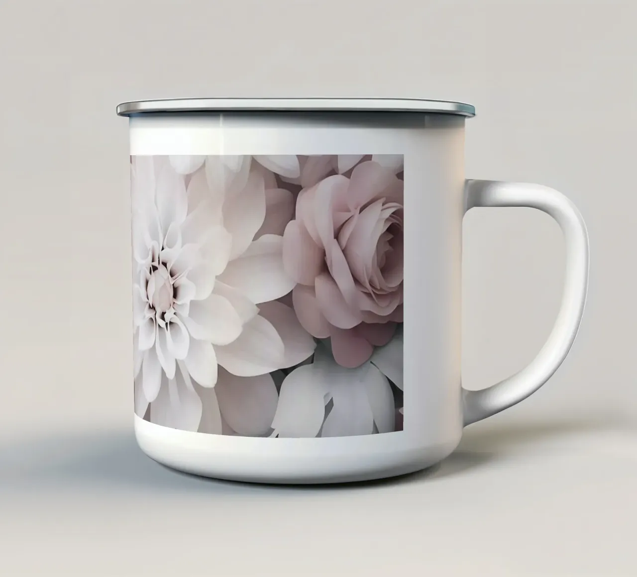 Cascata di fiori Bellezza floreale pastello tazza in smalto da Andrea Haase Floral Passion