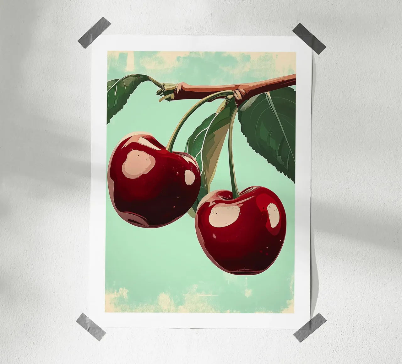 Kirschenduett an einem Zweig Poster von Spice & Style