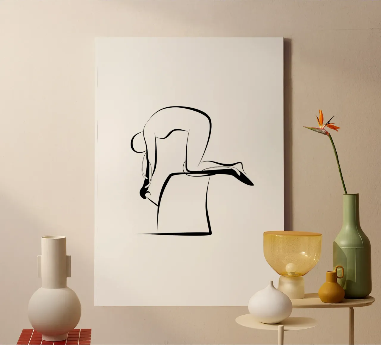 Close-up vissenportret canvas met Baklijst van Eames