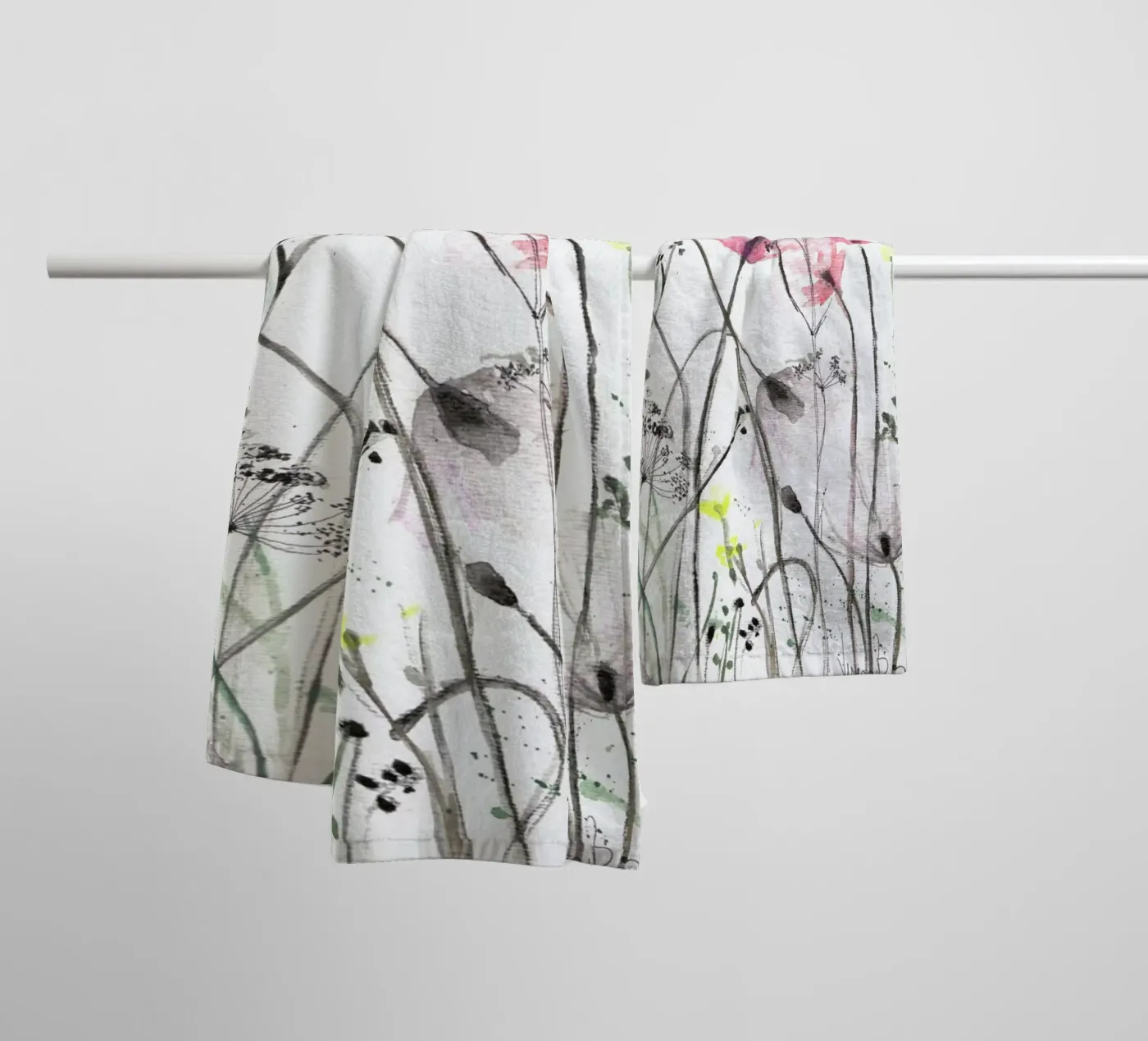 Blumen badhanddoek van Verena Bonath | 21st aesthetics