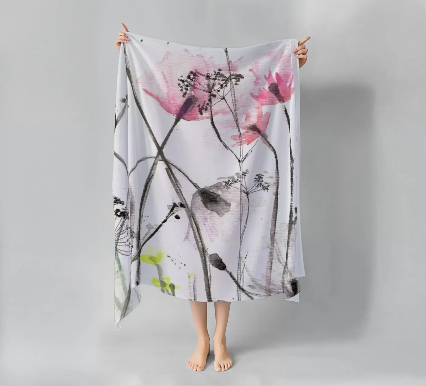 Blumen strandhanddoek van Verena Bonath | 21st aesthetics