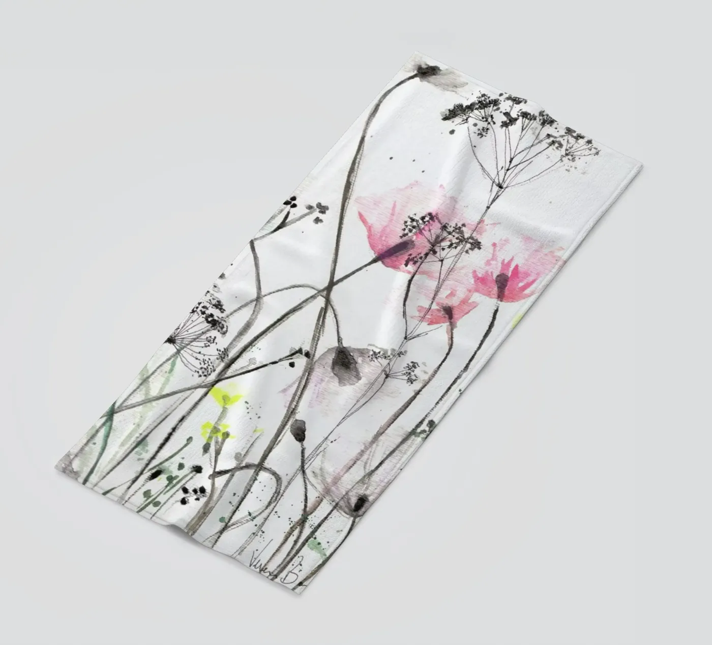 Blumen strandhanddoek van Verena Bonath | 21st aesthetics