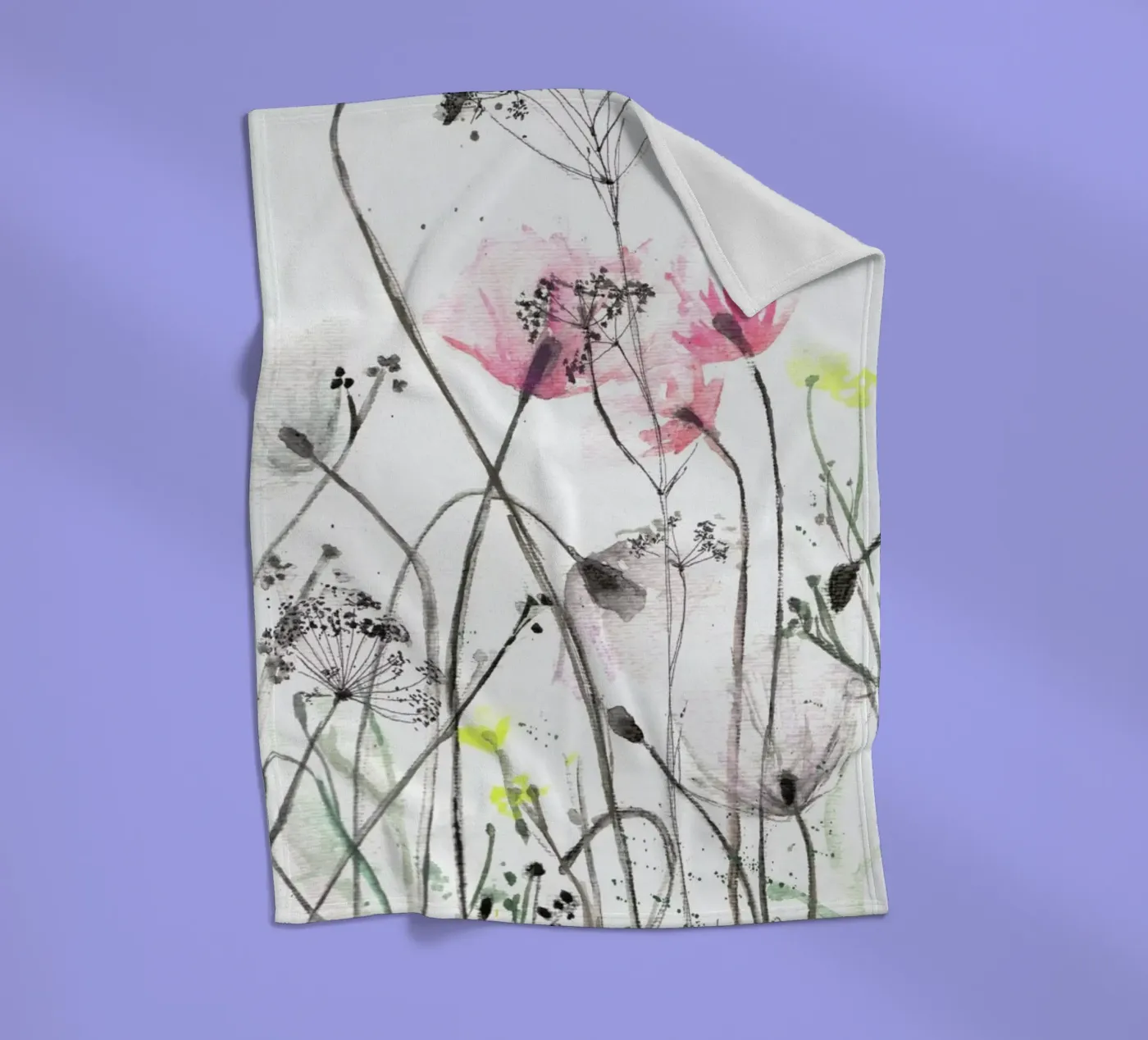 Blumen fleecedeken van Verena Bonath | 21st aesthetics
