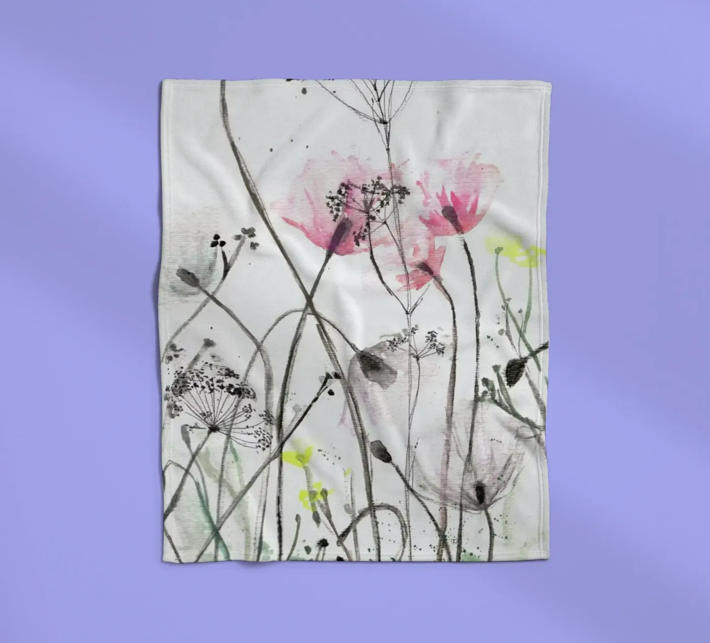 Blumen fleecedeken van Verena Bonath | 21st aesthetics