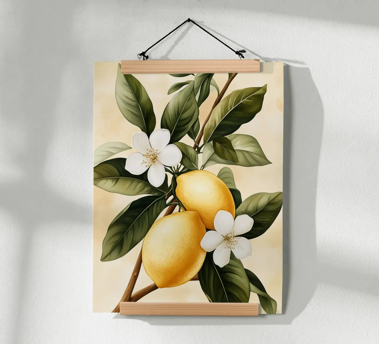 Limoni e fiori bianchi poster da Spice & Style