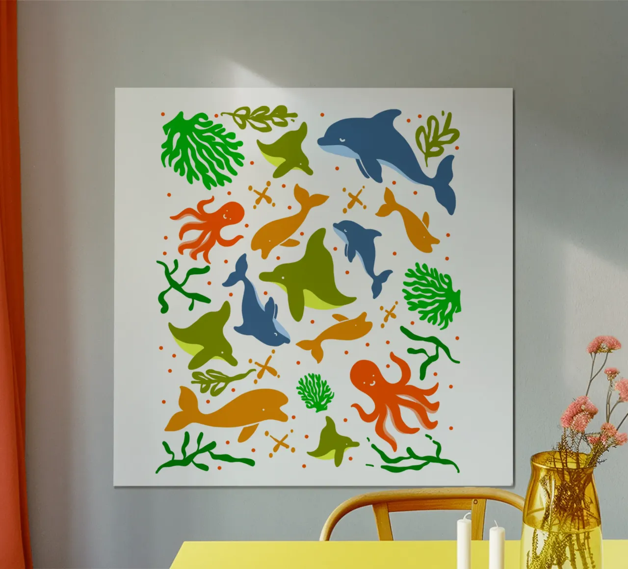 Divertimento estivo per bambini - Avventura subacquea. poster con telaio in plastica da Gift For You