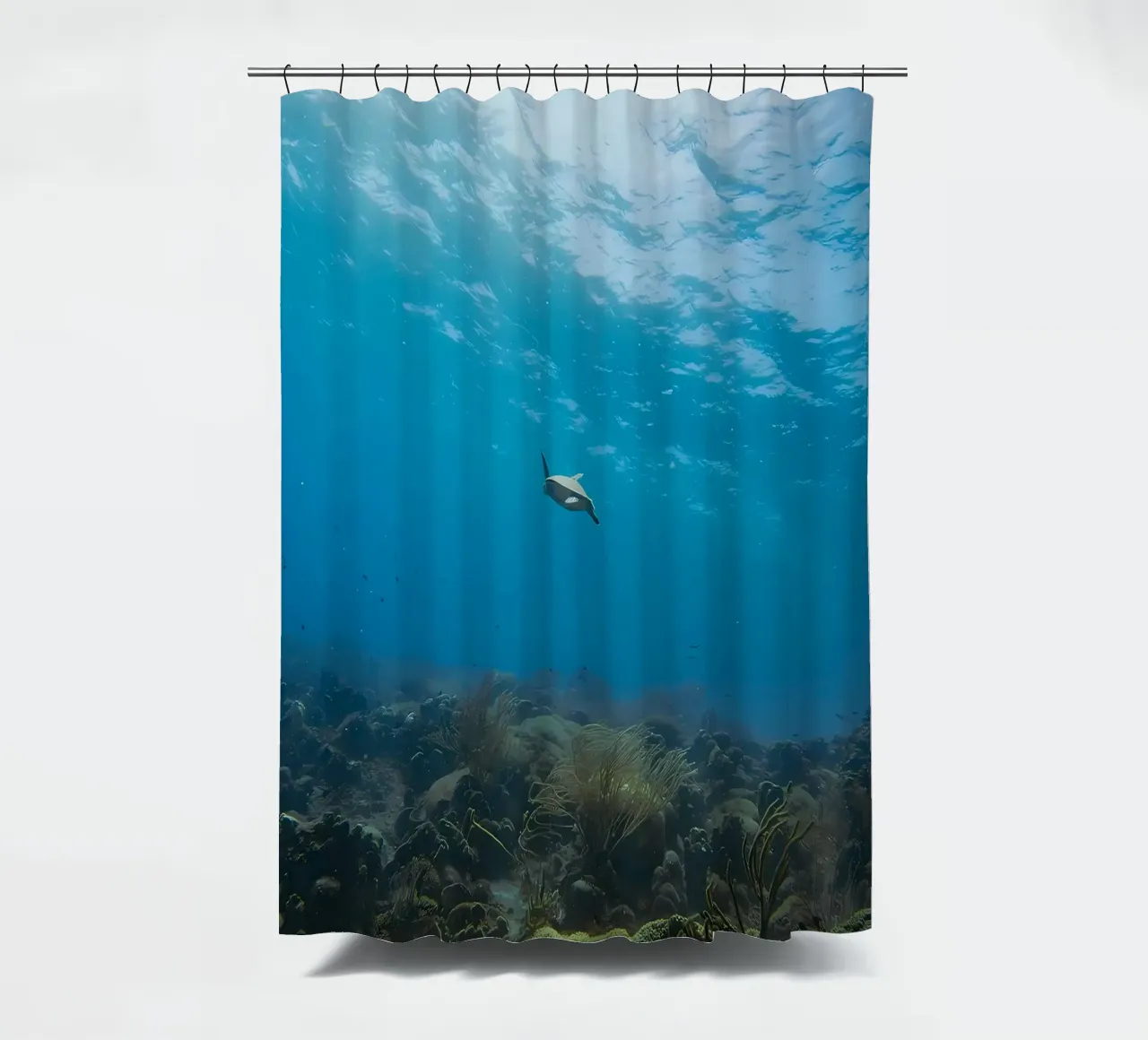 Dwarf Cuttlefish Bubble Bokeh shower curtain by Eames