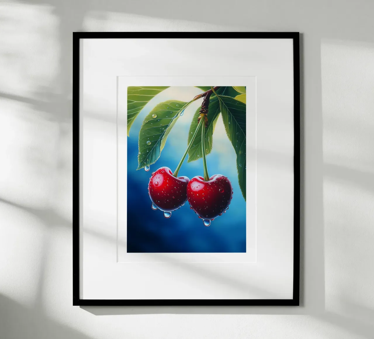 Ciliegie rosse e gocce d'acqua poster da Spice & Style