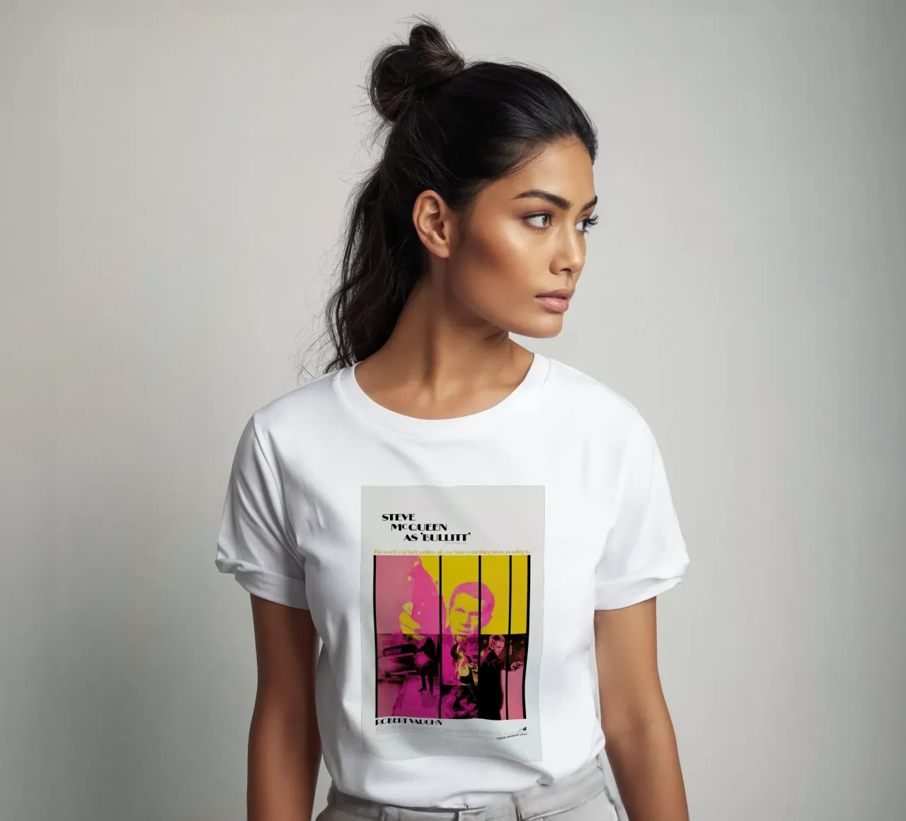 ‘Bullitt’ Retro Movie Poster t-shirt da Gallery Print and Art Limited