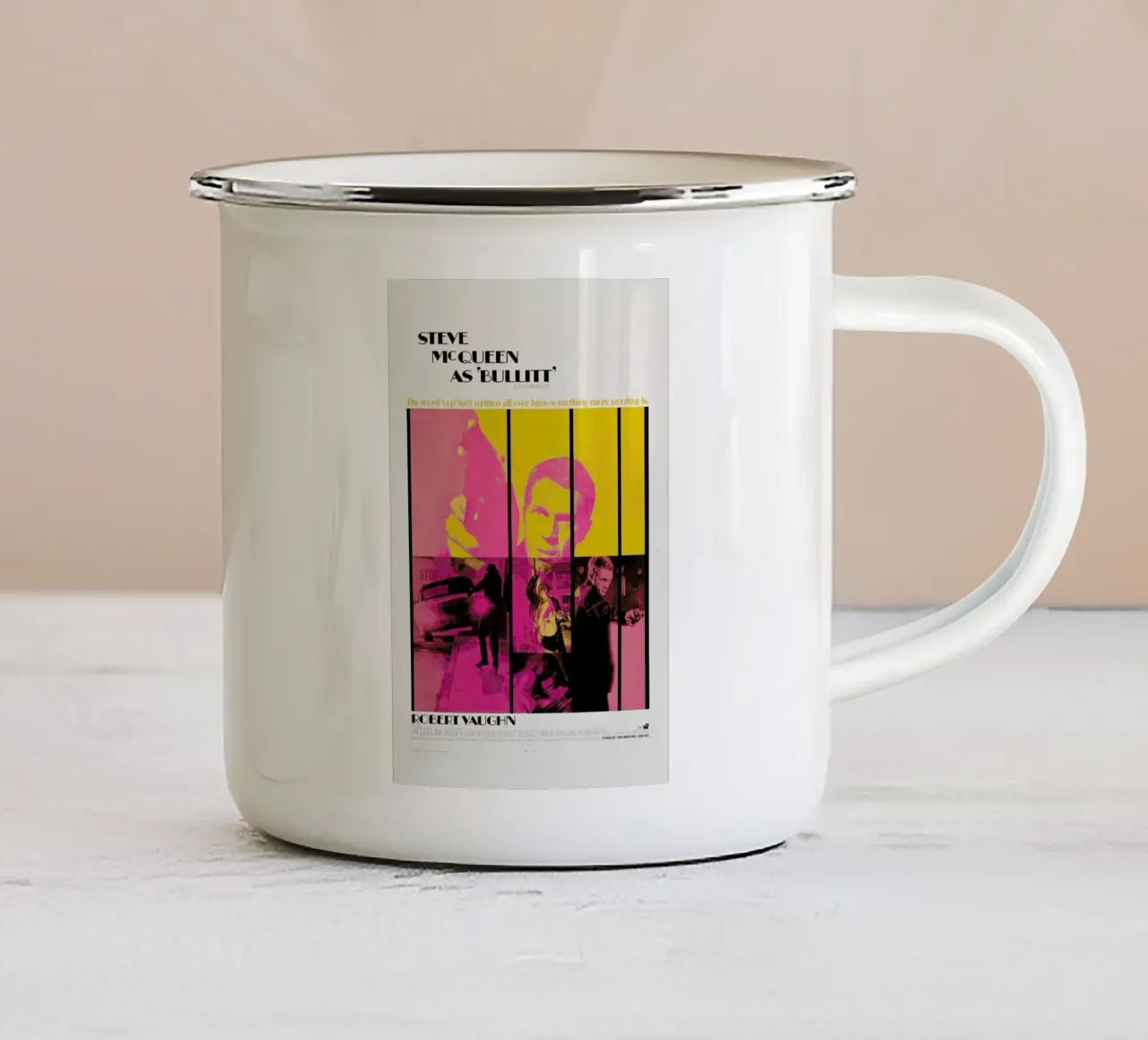 ‘Bullitt’ Retro Movie Poster tazza in smalto da Gallery Print and Art Limited