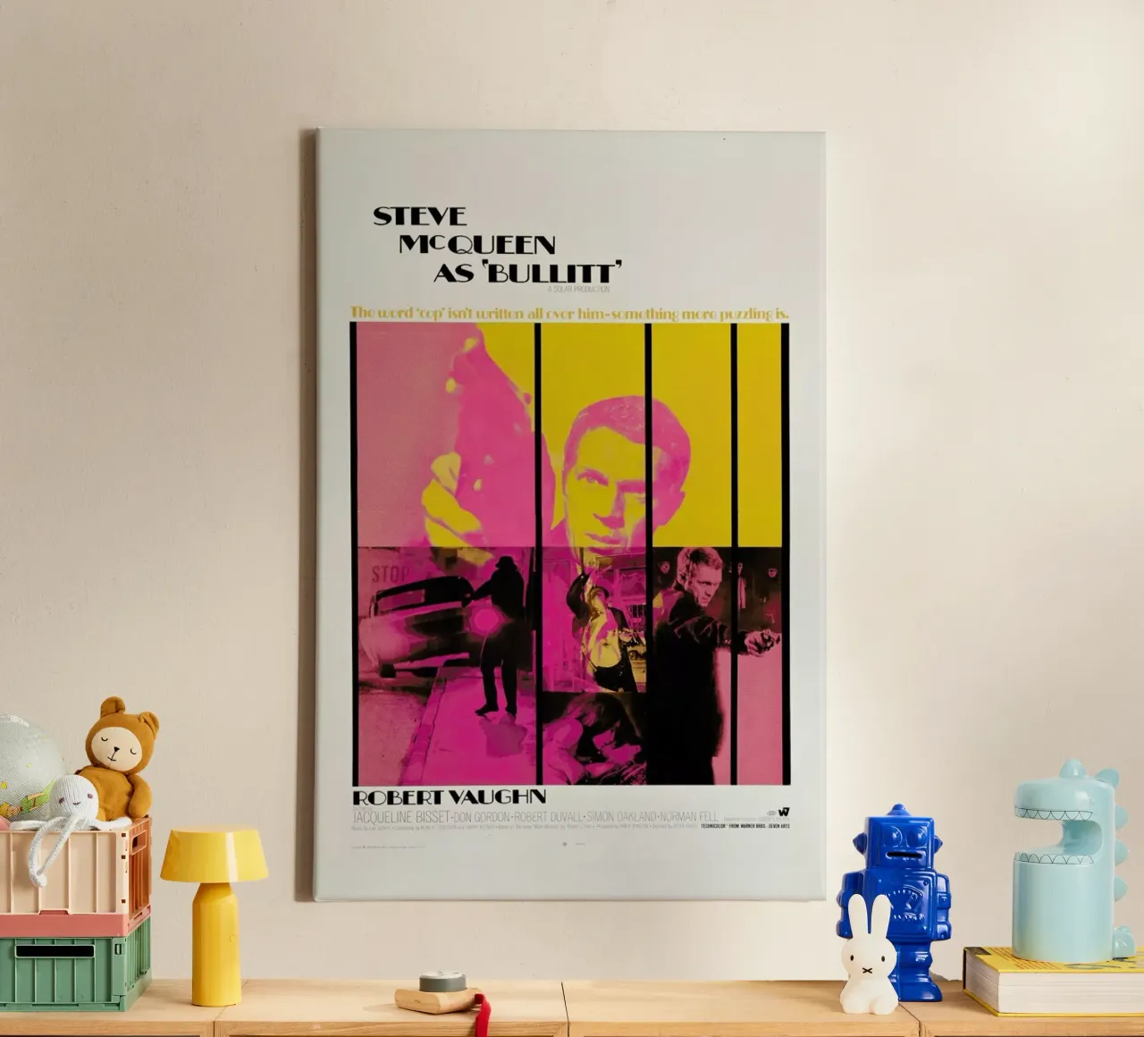 ‘Bullitt’ Retro Movie Poster tela con Cornice a cassetta da Gallery Print and Art Limited