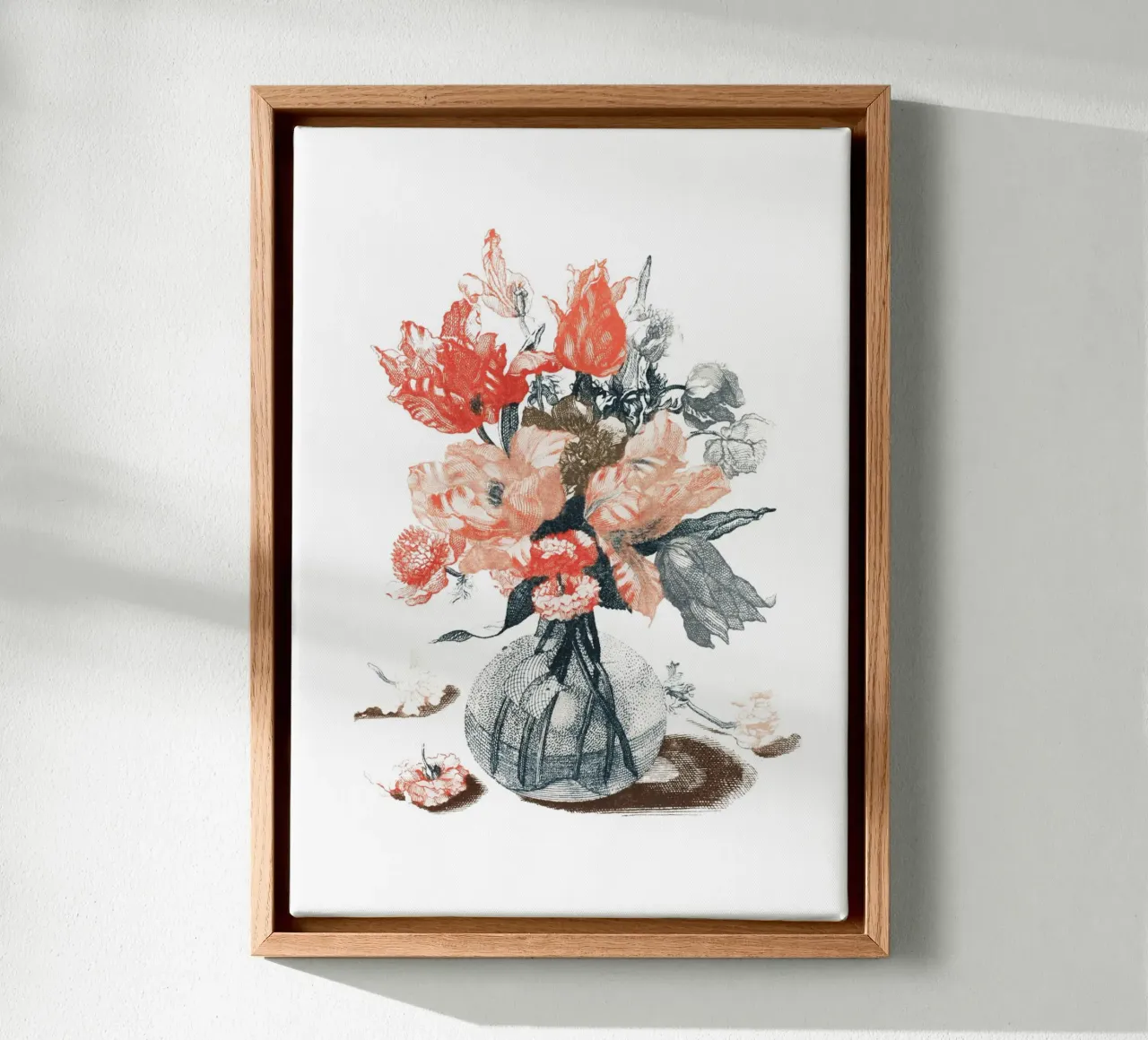 Fiori in vaso tela con Cornice a cassetta da Second Canvas