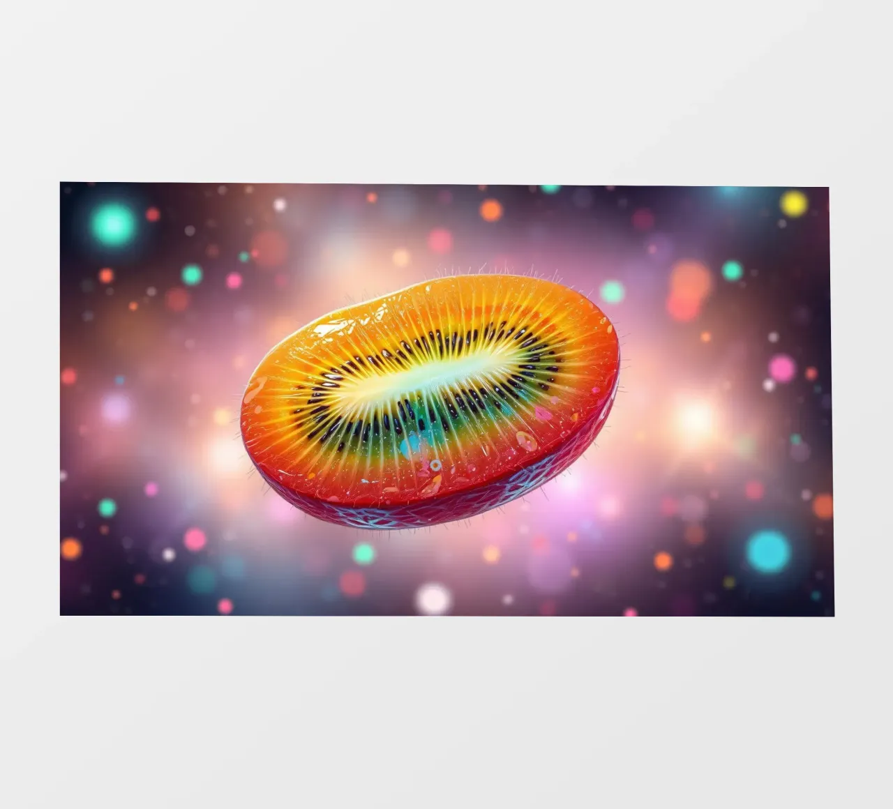 Vibrant abstract art featuring a colorful fruit space photo wallpaper by DesignDoodle
