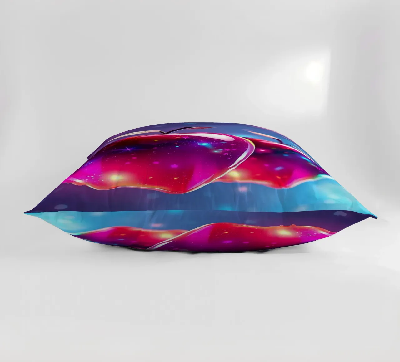 glossy apples with cosmic background and sparkling elements decorative cushion by DesignDoodle