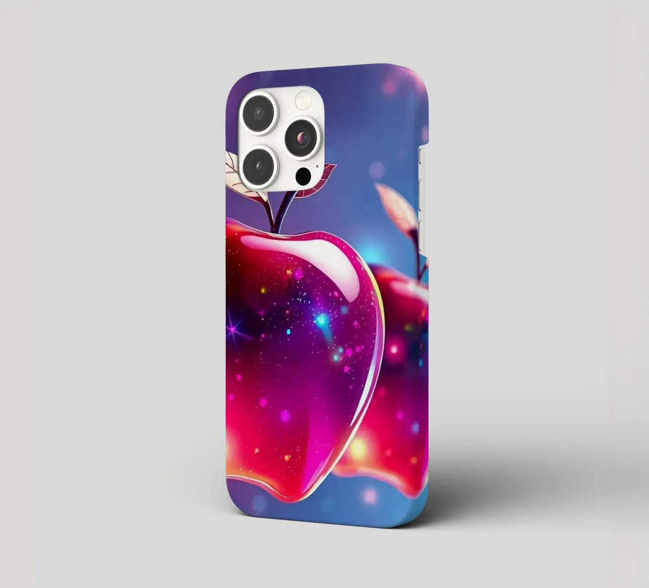 glossy apples with cosmic background and sparkling elements iphone case by DesignDoodle