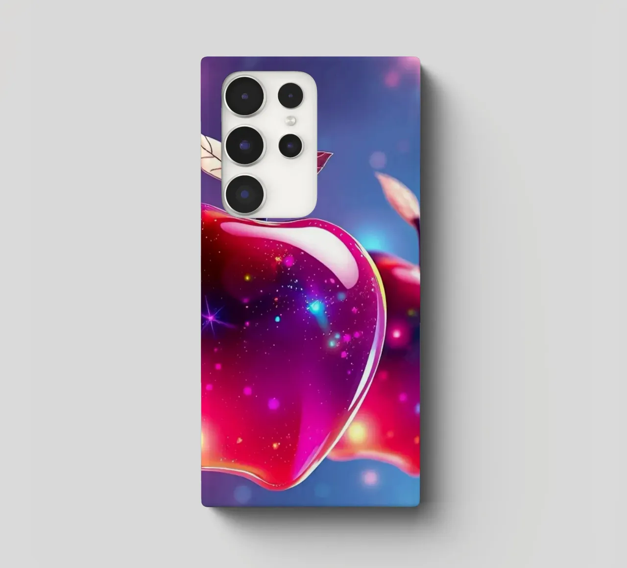 glossy apples with cosmic background and sparkling elements samsung phone case by DesignDoodle