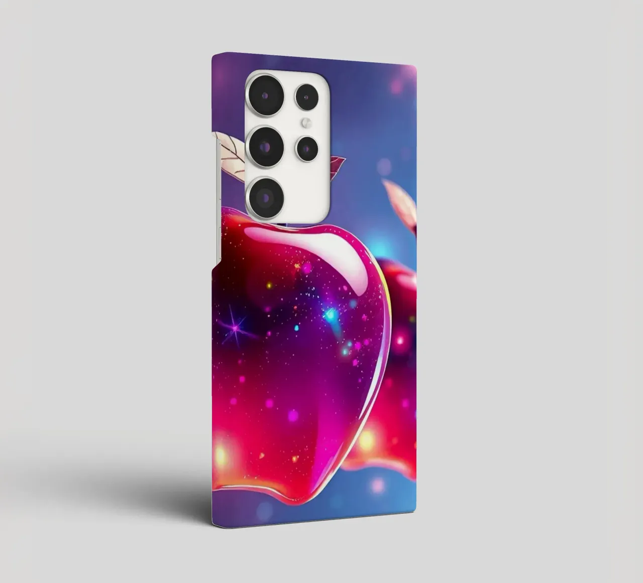 glossy apples with cosmic background and sparkling elements samsung phone case by DesignDoodle