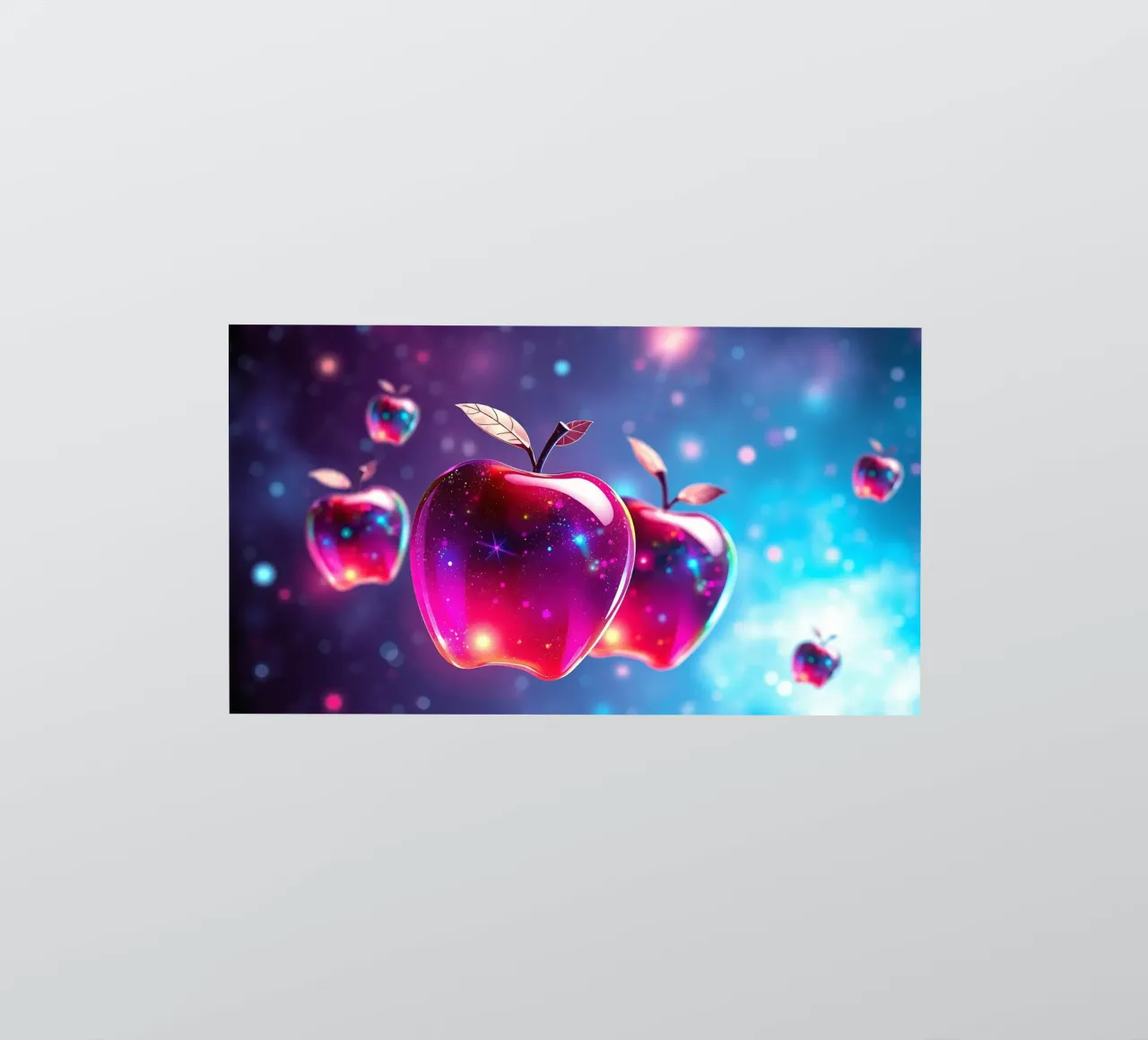 glossy apples with cosmic background and sparkling elements sticker by DesignDoodle