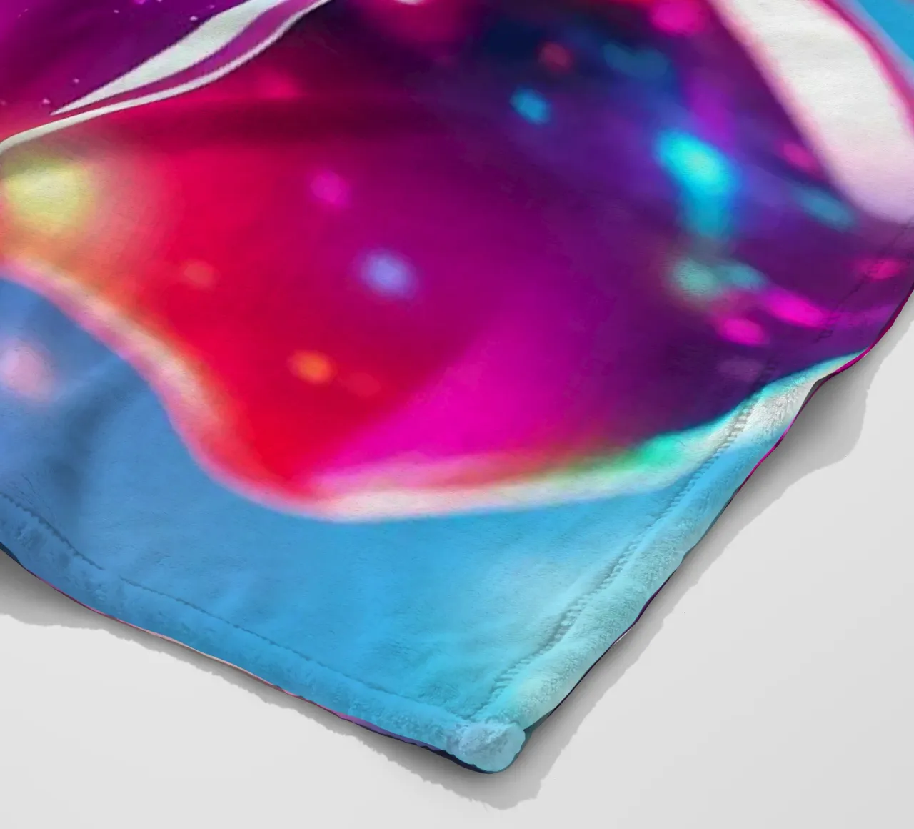 glossy apples with cosmic background and sparkling elements fleece blanket by DesignDoodle