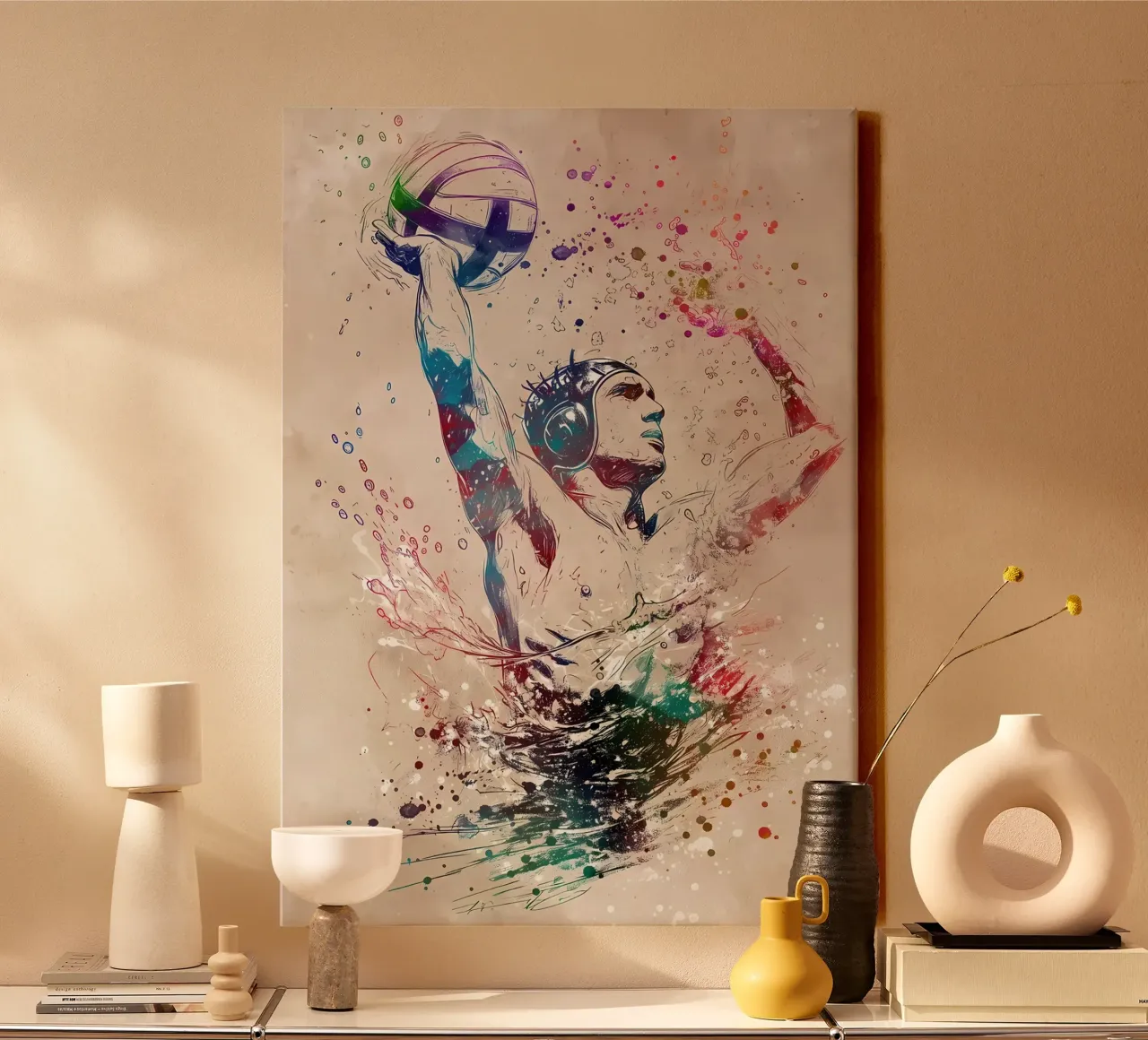 Acqua POLO tela con Cornice a cassetta da Stylianos