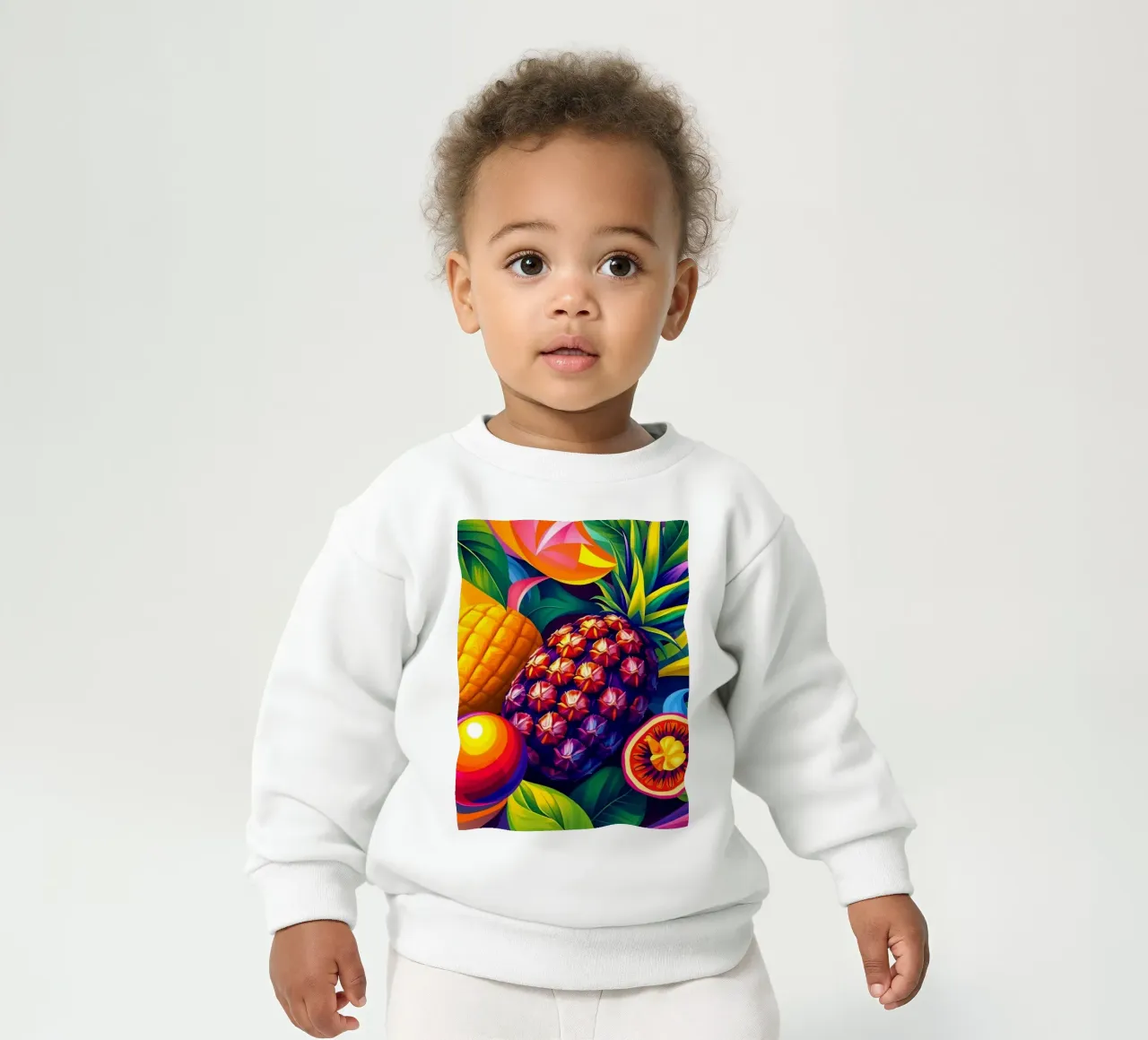 Composizione astratta di frutta con colori e dinamiche vivaci felpa neonato da DesignDoodle