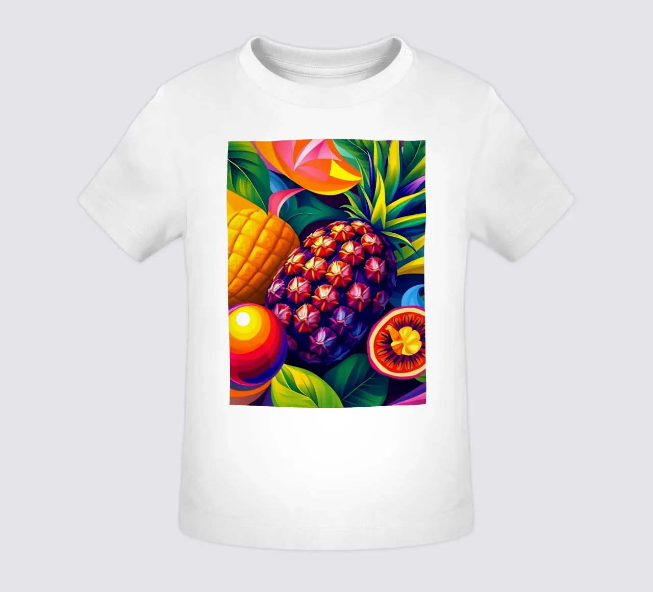 Composizione astratta di frutta con colori e dinamiche vivaci maglietta neonato da DesignDoodle