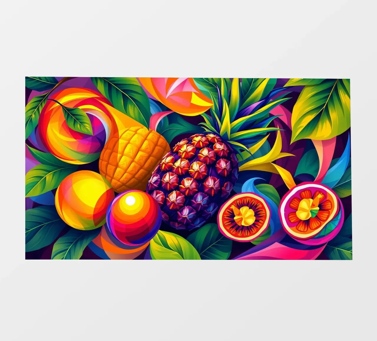 Composizione astratta di frutta con colori e dinamiche vivaci pellicola backlit da DesignDoodle