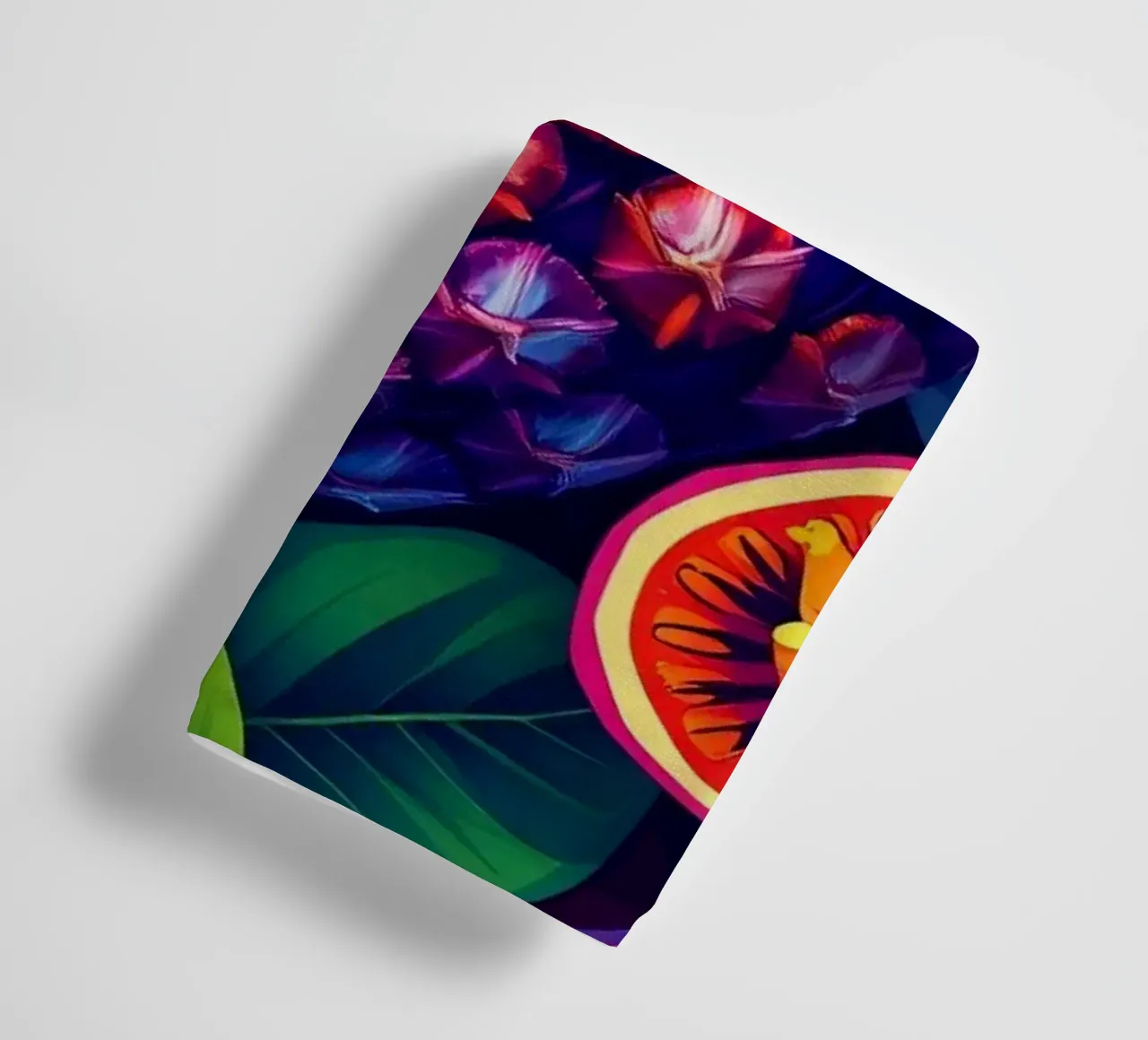 abstract fruit arrangement with bold colors and dynamics towel by DesignDoodle