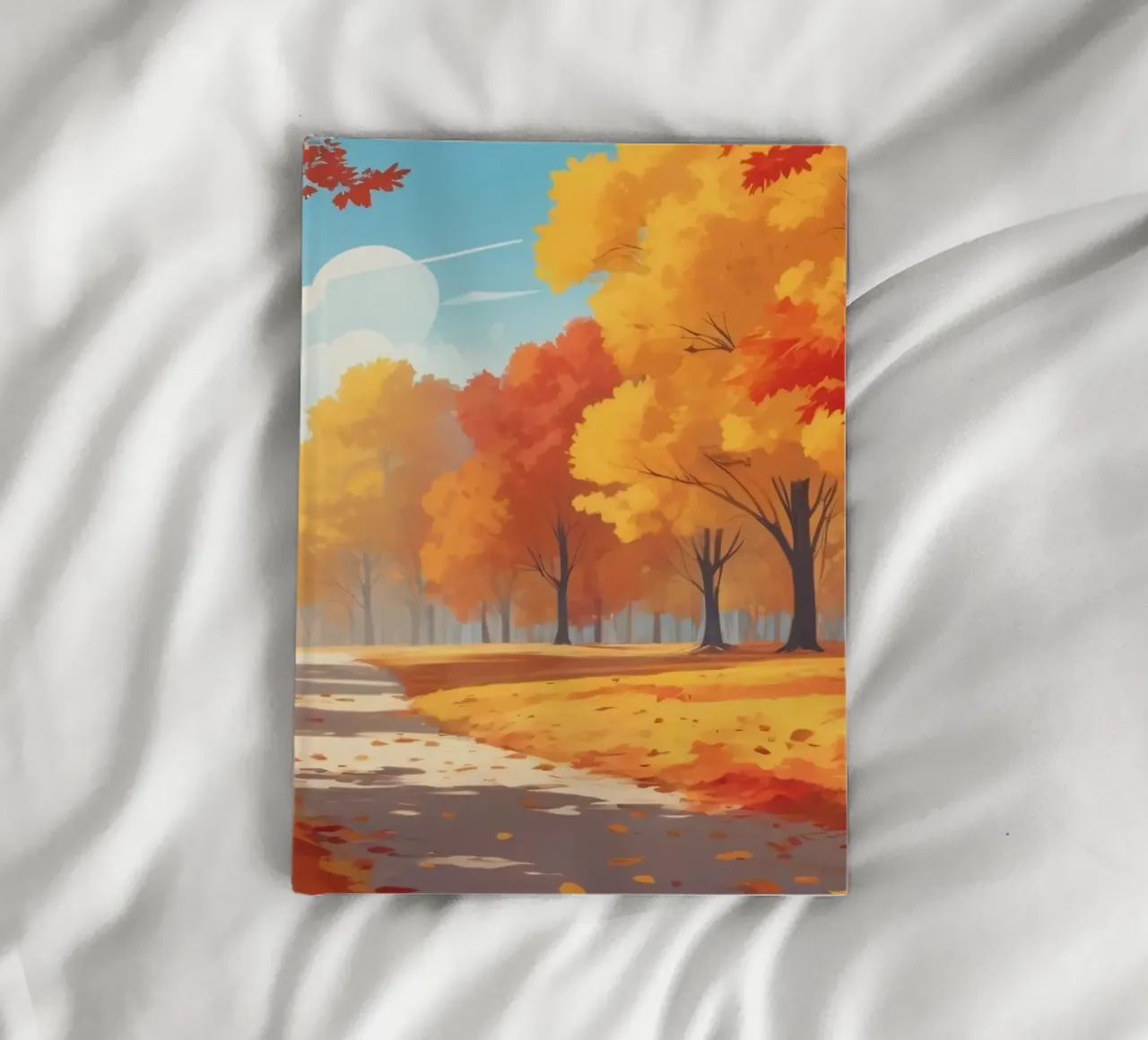 autumn landscape featuring colorful foliage notebook by DesignDoodle