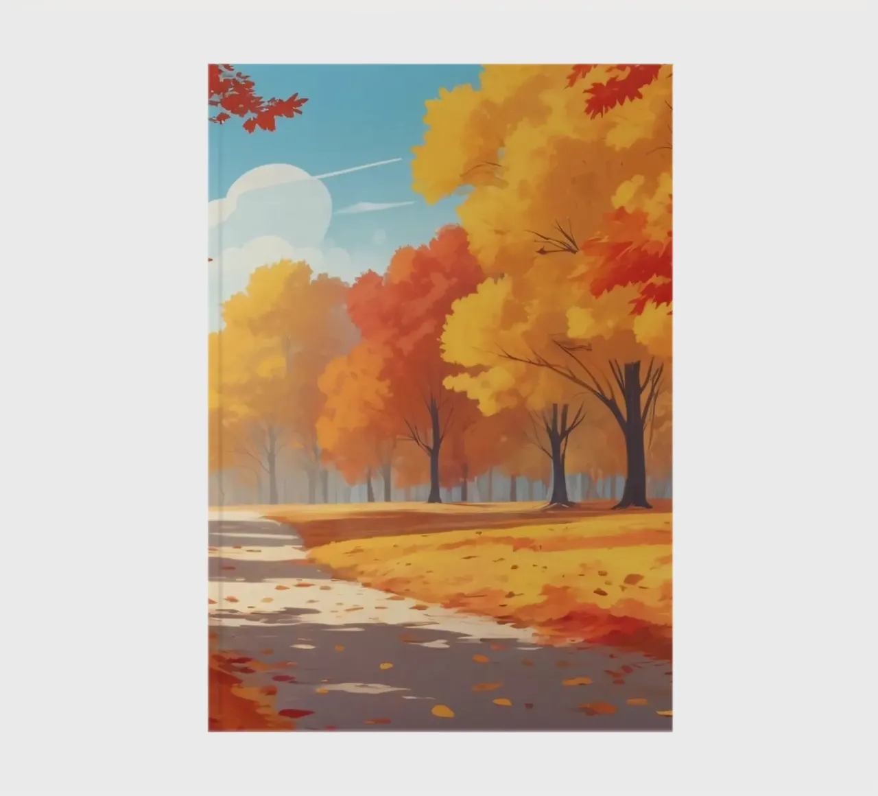 autumn landscape featuring colorful foliage notebook by DesignDoodle