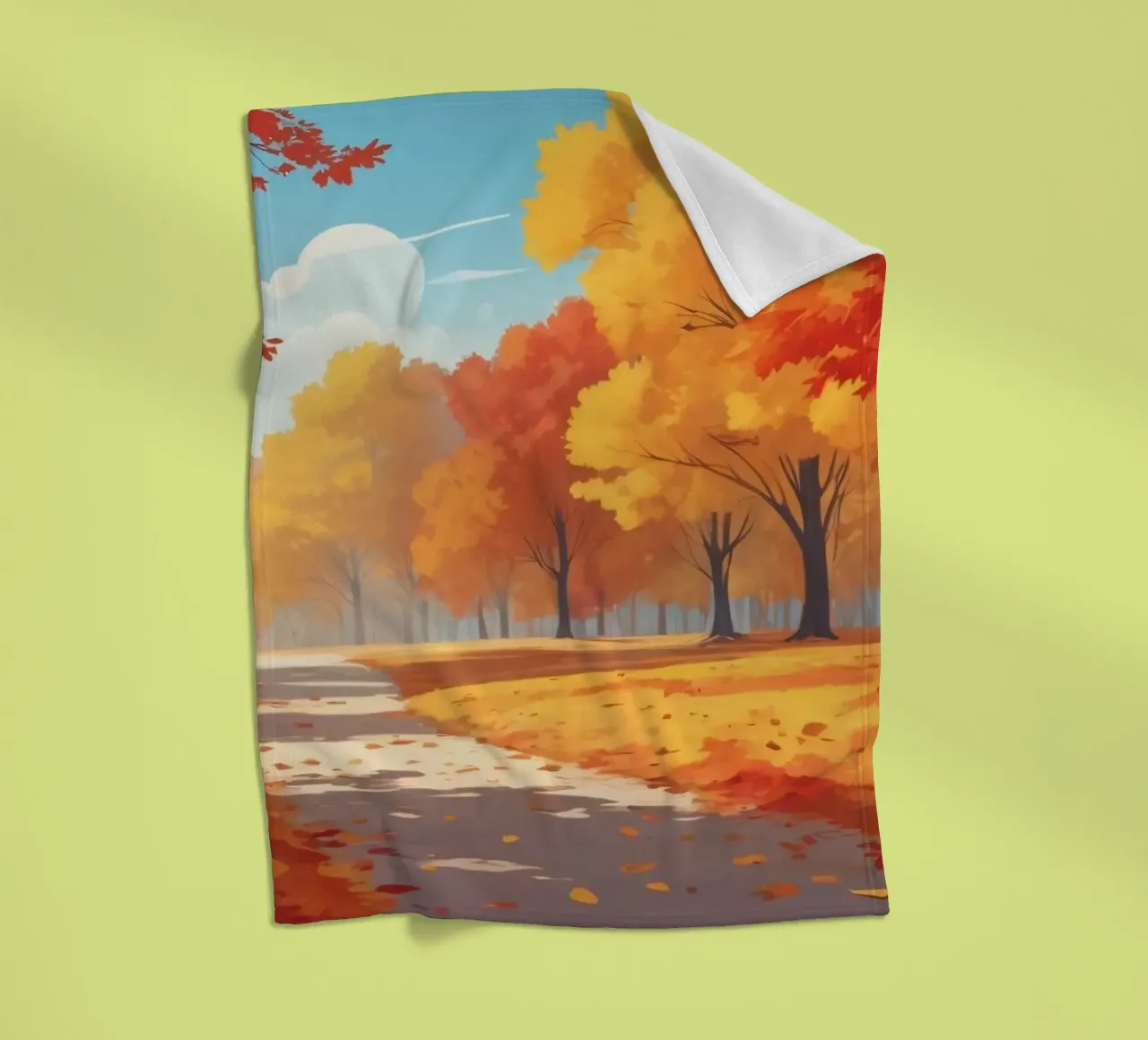 paesaggio autunnale con fogliame colorato coperta in pile da DesignDoodle