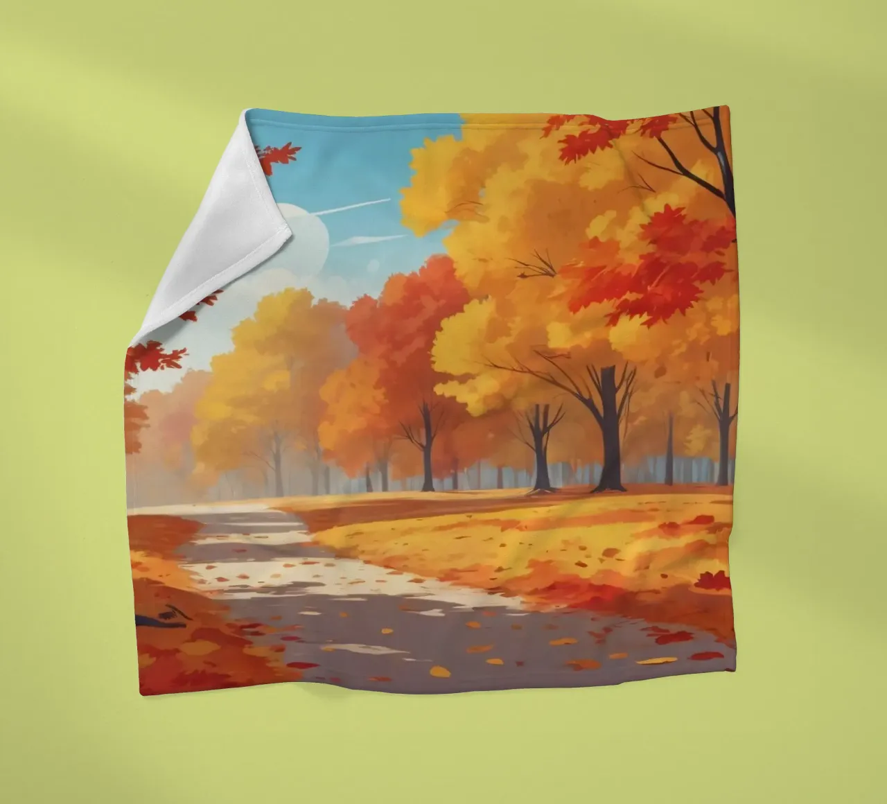 paesaggio autunnale con fogliame colorato coperta in pile da DesignDoodle